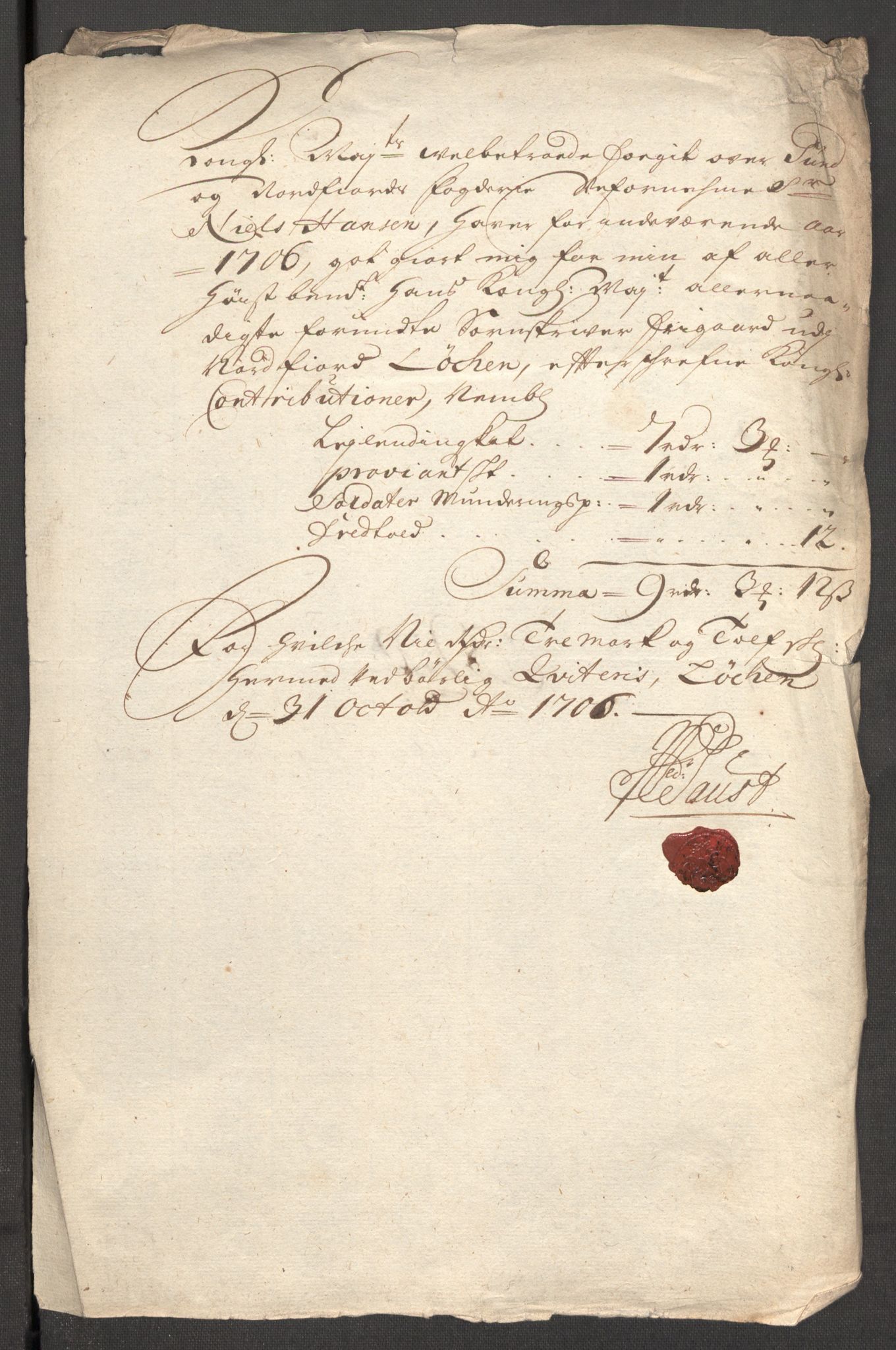 Rentekammeret inntil 1814, Reviderte regnskaper, Fogderegnskap, AV/RA-EA-4092/R53/L3430: Fogderegnskap Sunn- og Nordfjord, 1706-1707, p. 176