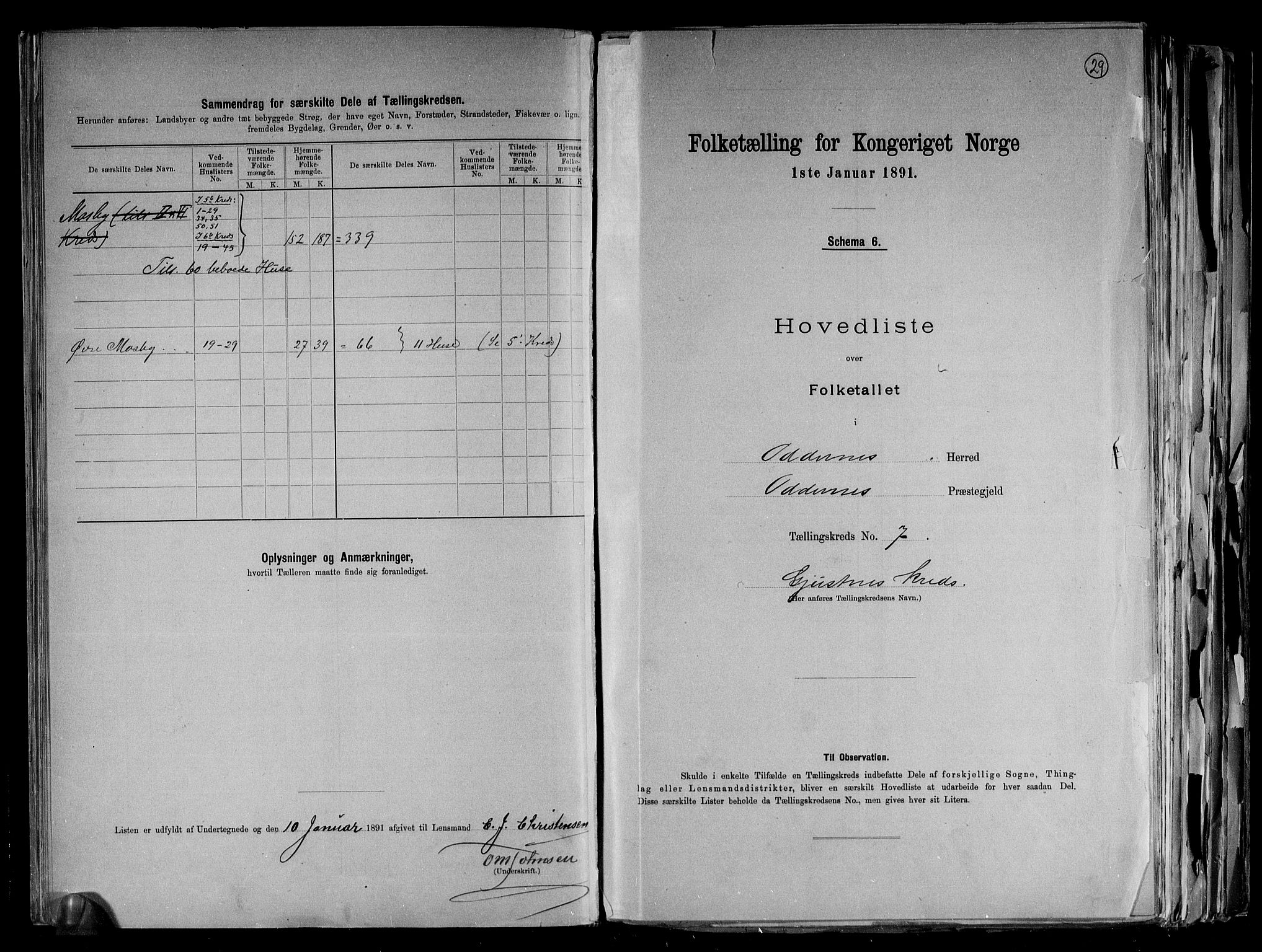 RA, 1891 census for 1012 Oddernes, 1891, p. 17