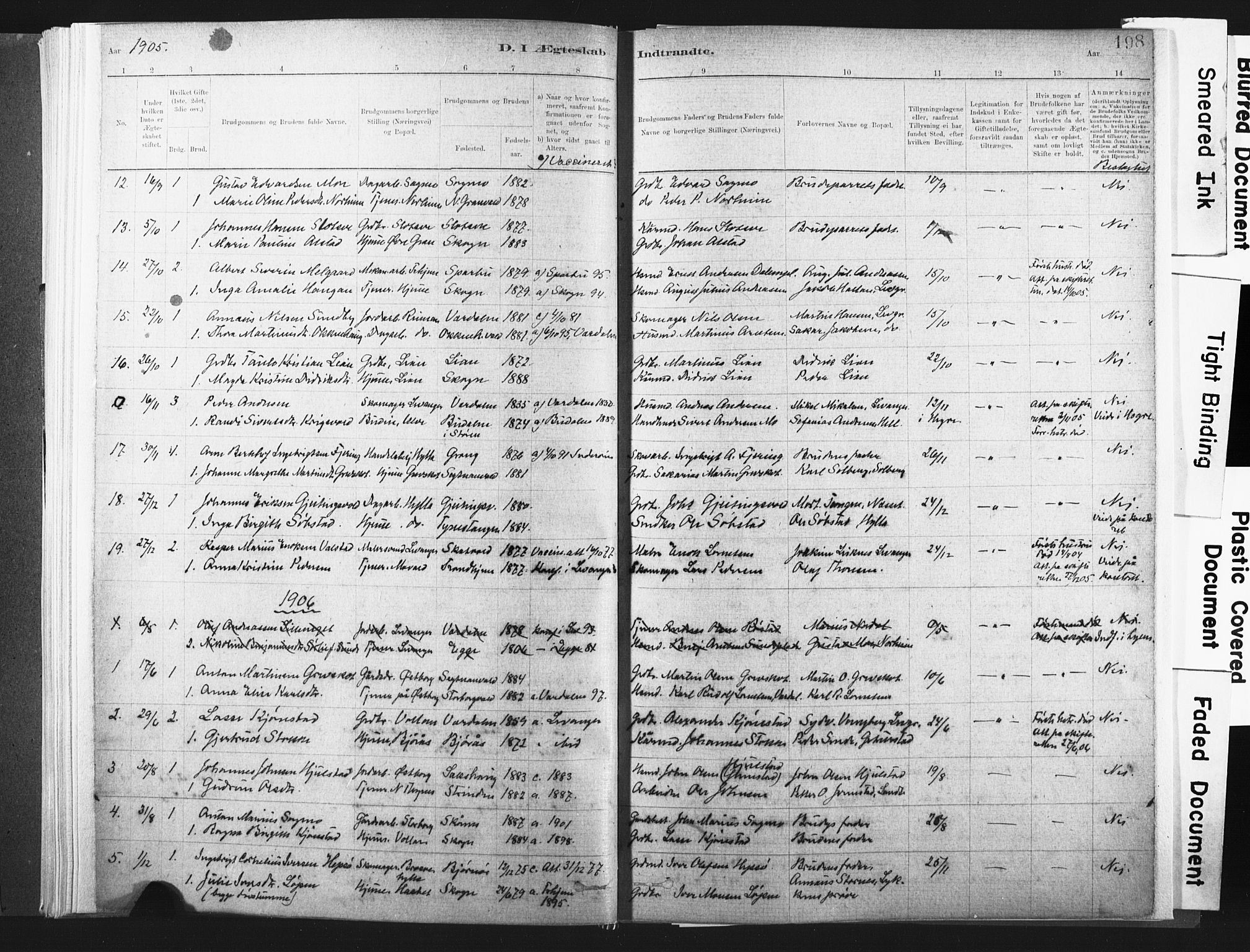 Ministerialprotokoller, klokkerbøker og fødselsregistre - Nord-Trøndelag, SAT/A-1458/721/L0207: Parish register (official) no. 721A02, 1880-1911, p. 198
