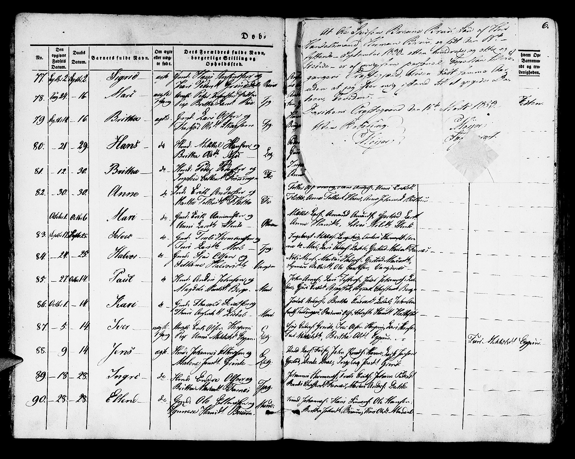 Leikanger sokneprestembete, AV/SAB-A-81001/H/Haa/Haaa/L0007: Parish register (official) no. A 7, 1838-1851, p. 6