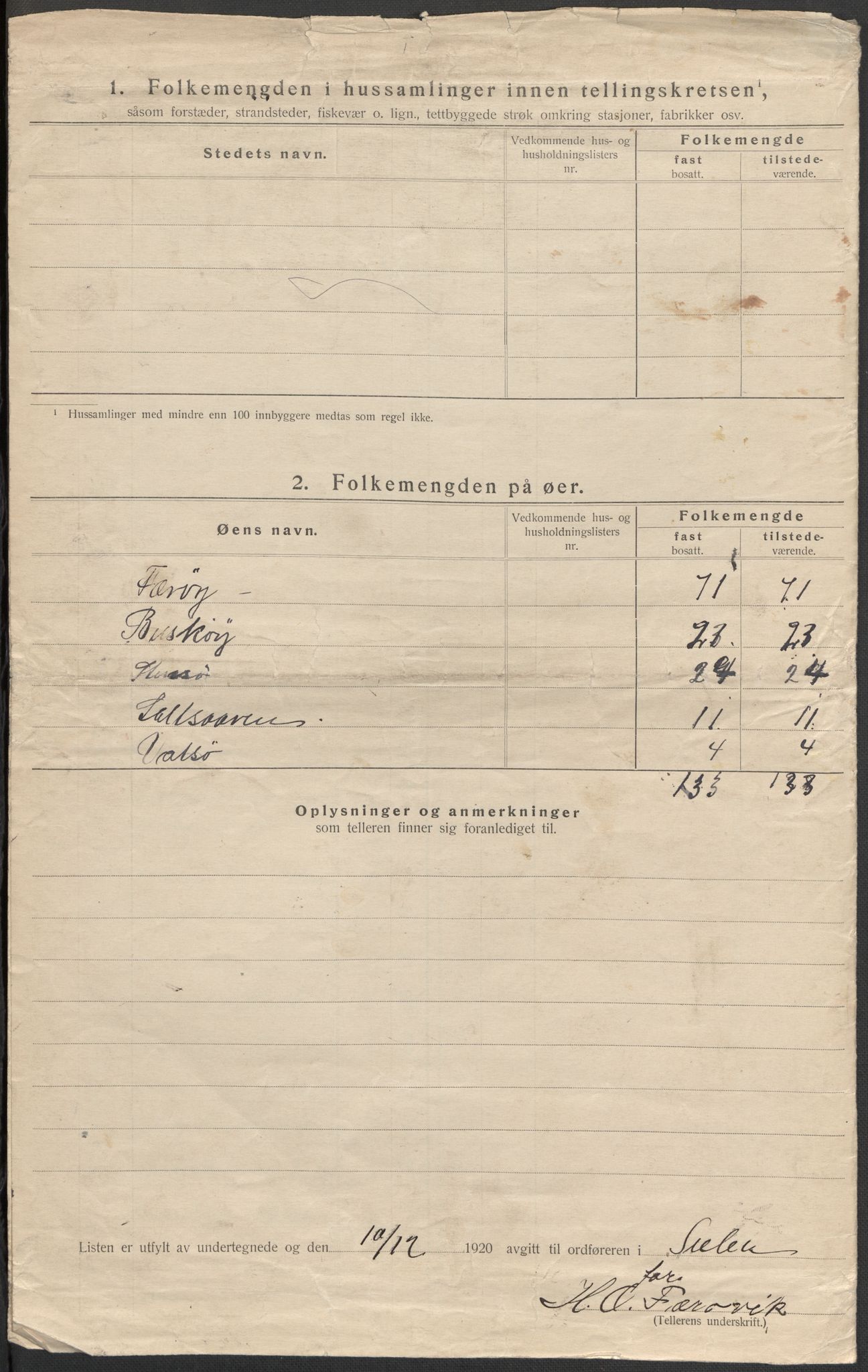 SAB, 1920 census for Solund, 1920, p. 37