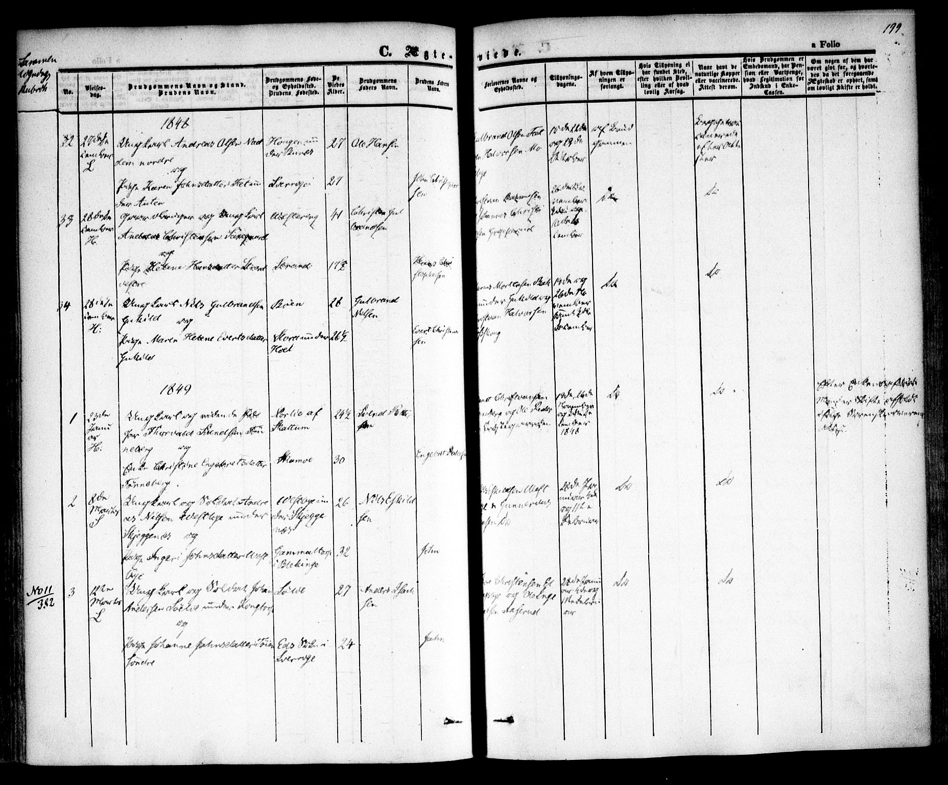 Høland prestekontor Kirkebøker, SAO/A-10346a/F/Fa/L0009: Parish register (official) no. I 9, 1846-1853, p. 199