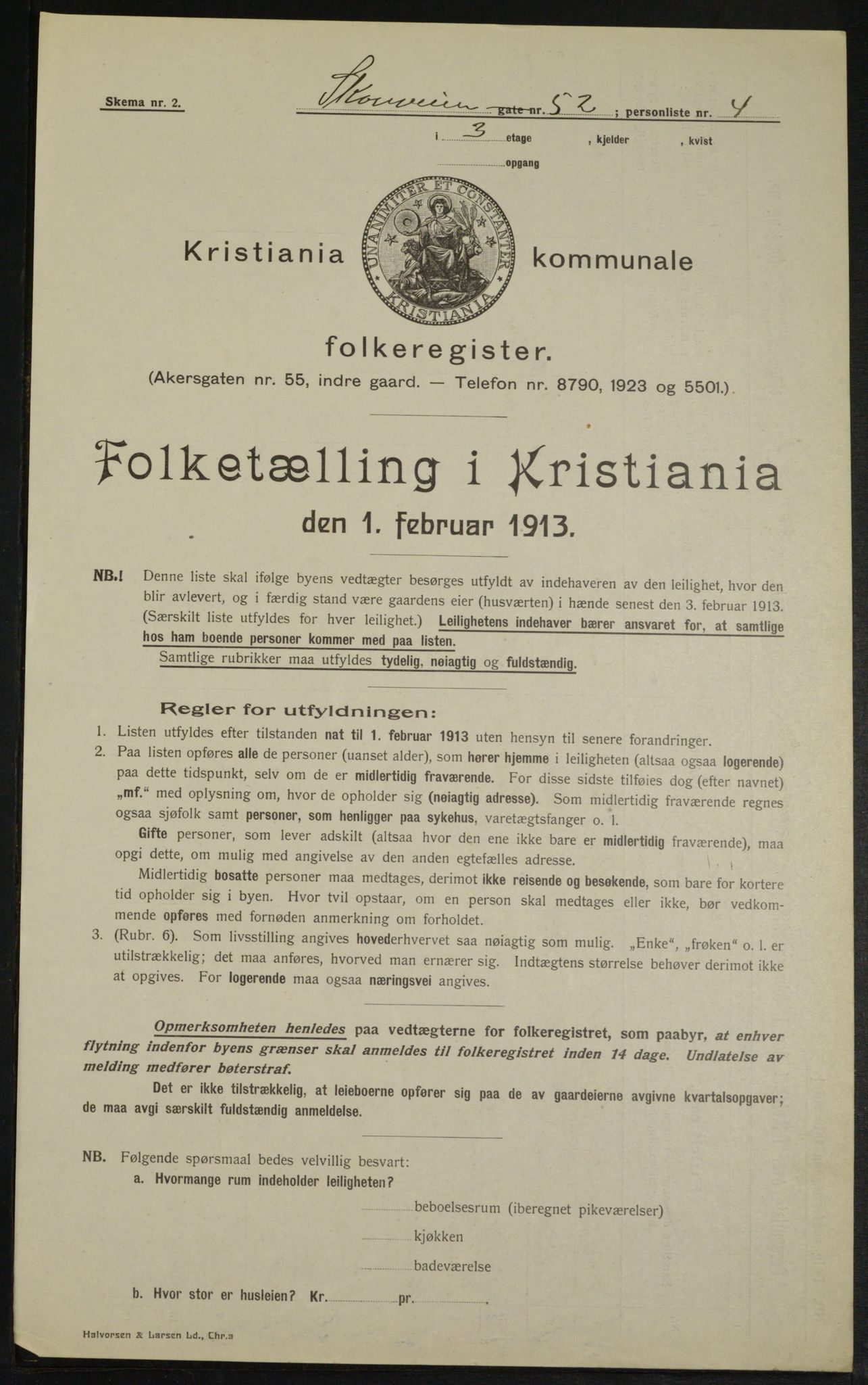 OBA, Municipal Census 1913 for Kristiania, 1913, p. 96935