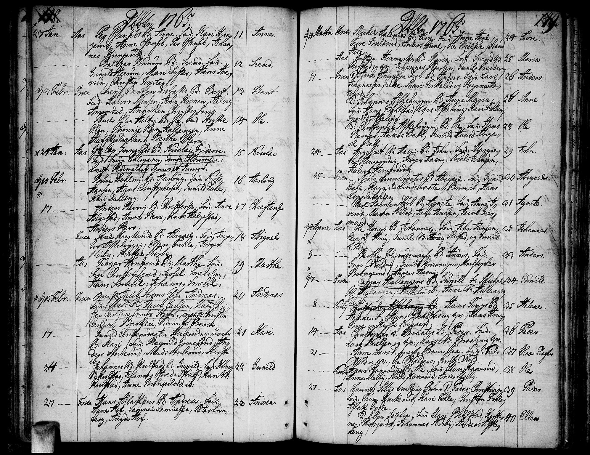 Ås prestekontor Kirkebøker, AV/SAO-A-10894/F/Fa/L0001: Parish register (official) no. I 1, 1742-1778, p. 148-149