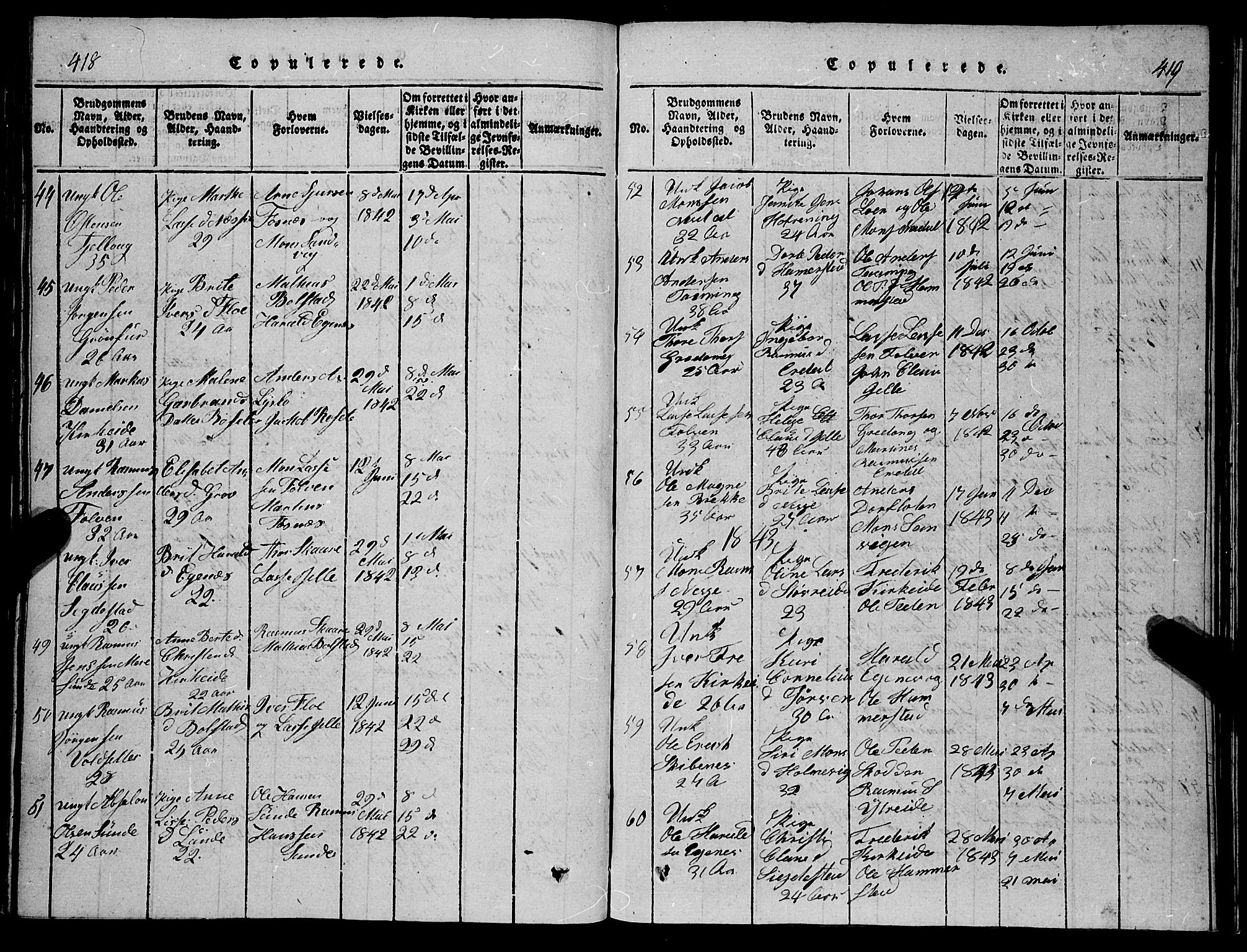 Stryn Sokneprestembete, SAB/A-82501: Parish register (copy) no. C 1, 1801-1845, p. 418-419