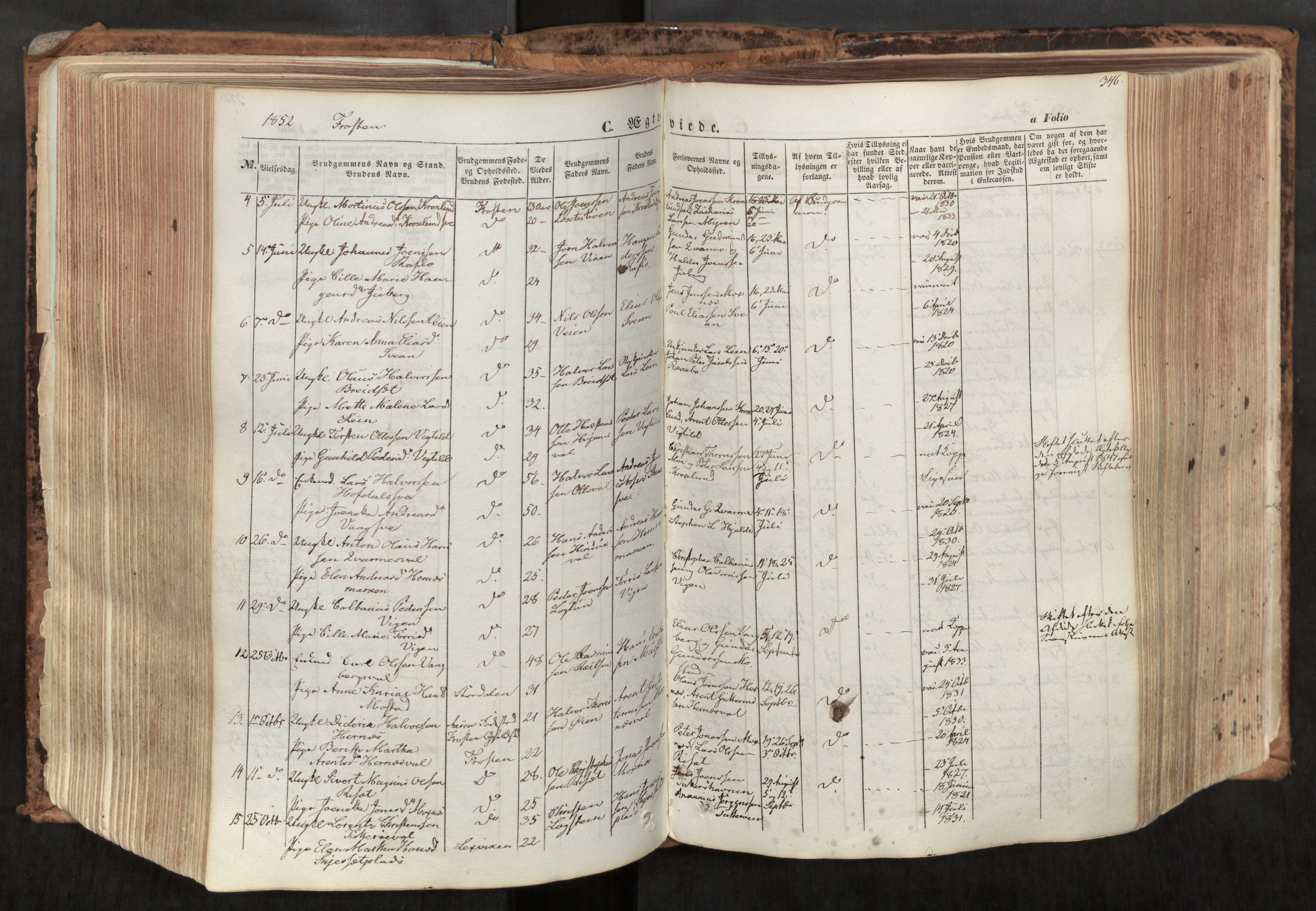 Ministerialprotokoller, klokkerbøker og fødselsregistre - Nord-Trøndelag, SAT/A-1458/713/L0116: Parish register (official) no. 713A07, 1850-1877, p. 346