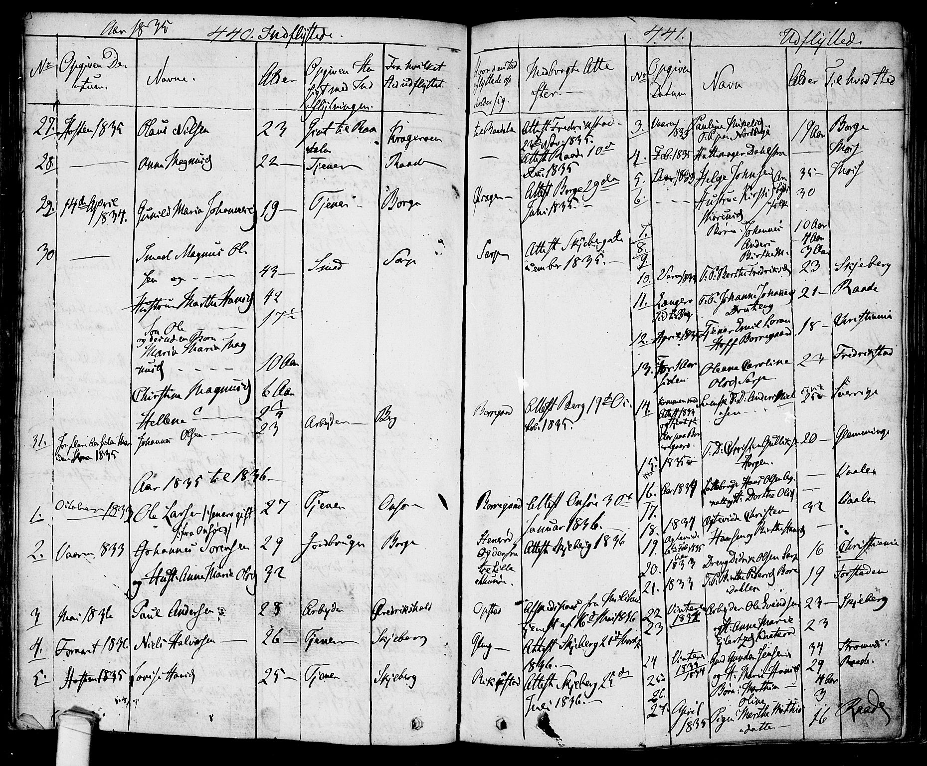 Tune prestekontor Kirkebøker, SAO/A-2007/F/Fa/L0007: Parish register (official) no. 7, 1831-1837, p. 440-441