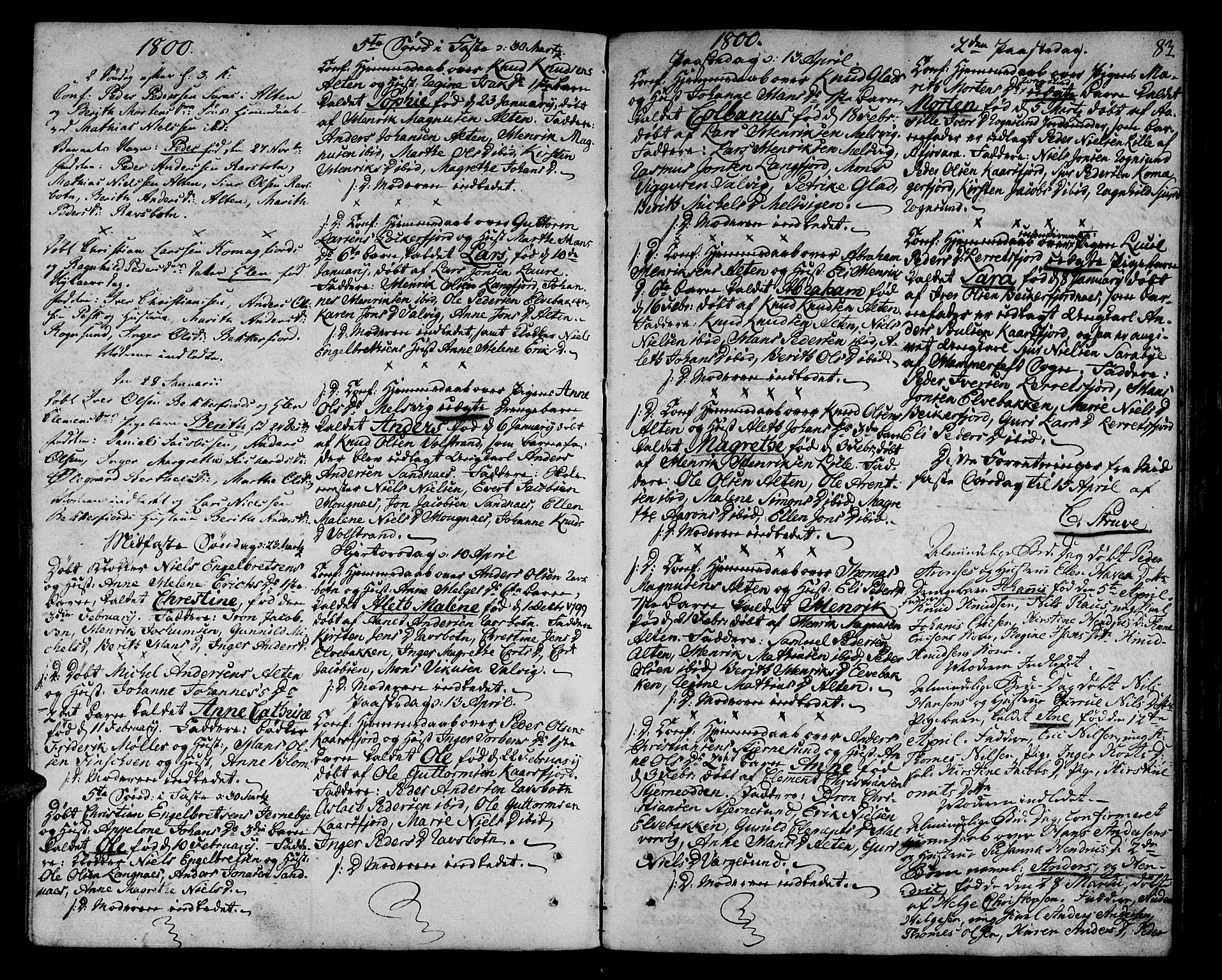 Talvik sokneprestkontor, SATØ/S-1337/H/Ha/L0006kirke: Parish register (official) no. 6, 1799-1812, p. 83