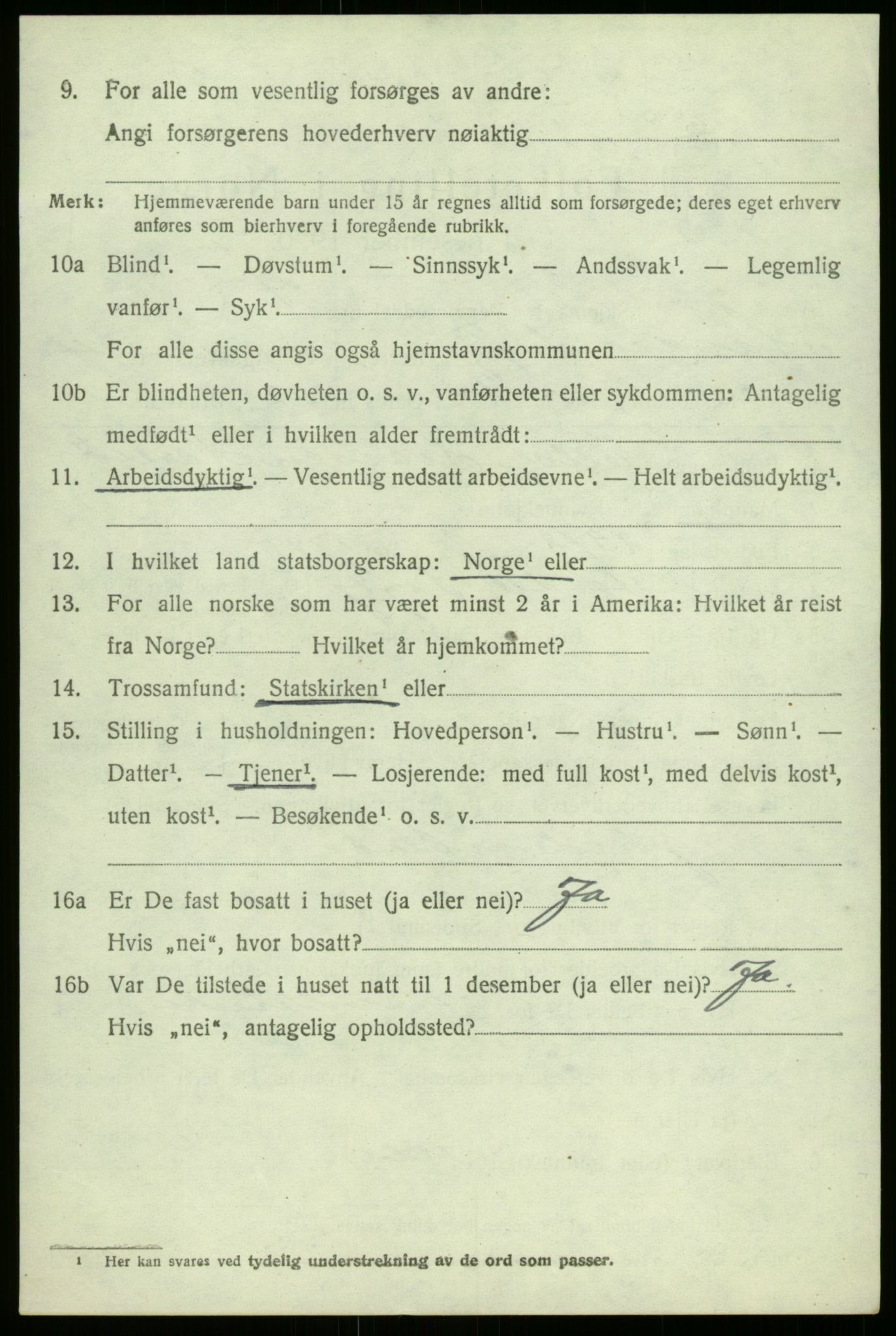 SAB, 1920 census for Årdal, 1920, p. 2774