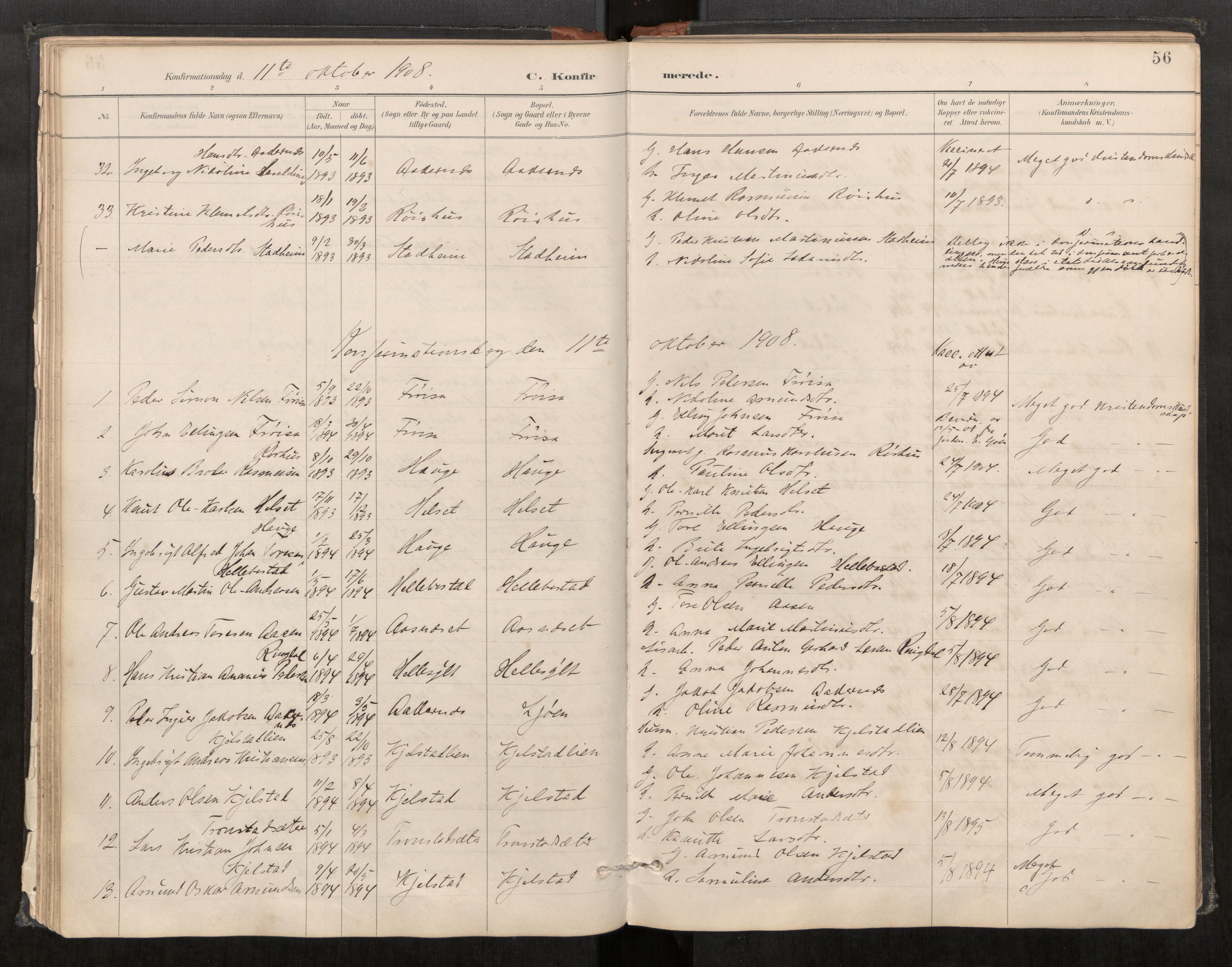 Sunnylven sokneprestkontor, SAT/A-1007: Parish register (official) no. 517A09, 1887-1910, p. 56