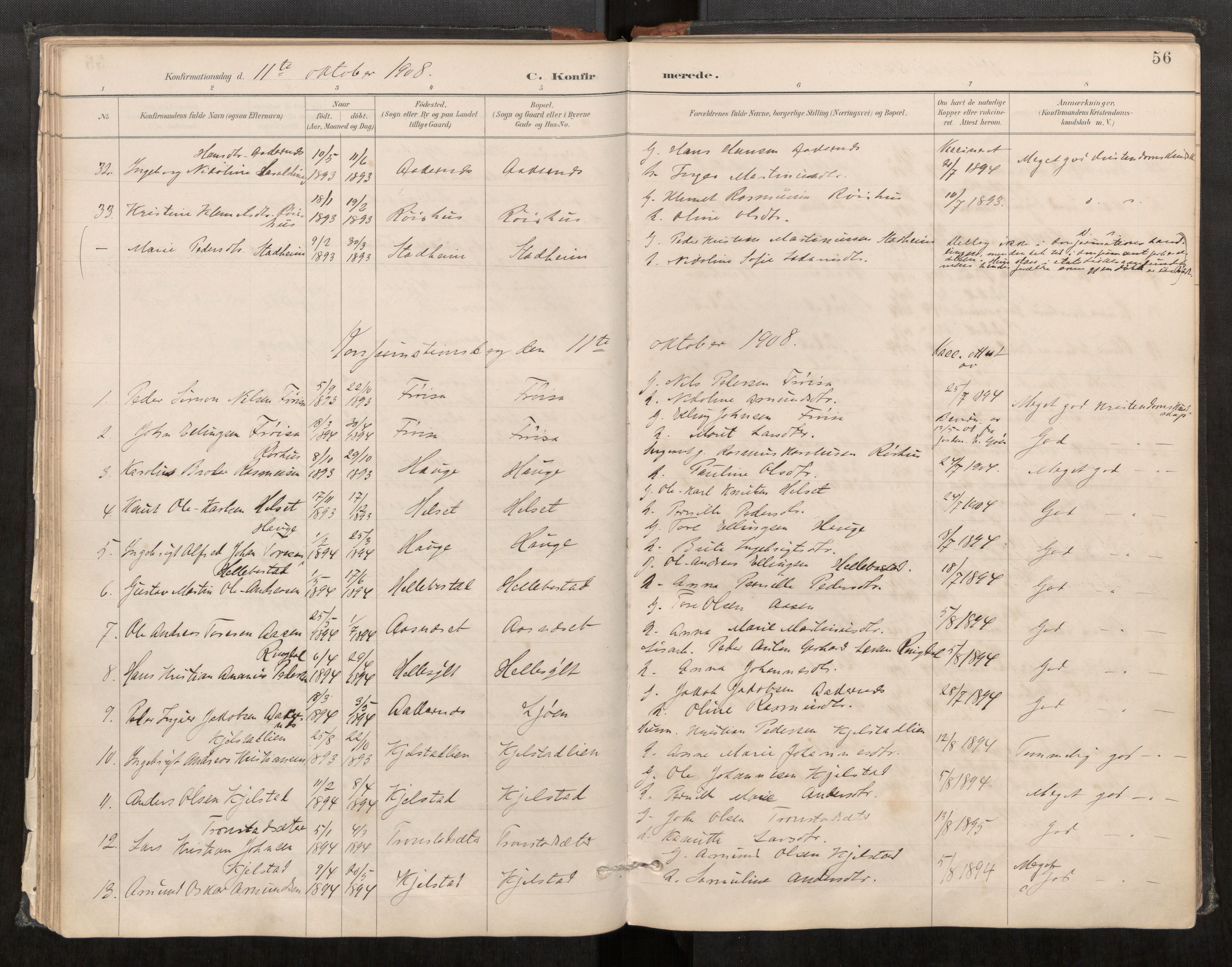 Sunnylven sokneprestkontor, AV/SAT-A-1007: Parish register (official) no. 517A09, 1887-1910, p. 56