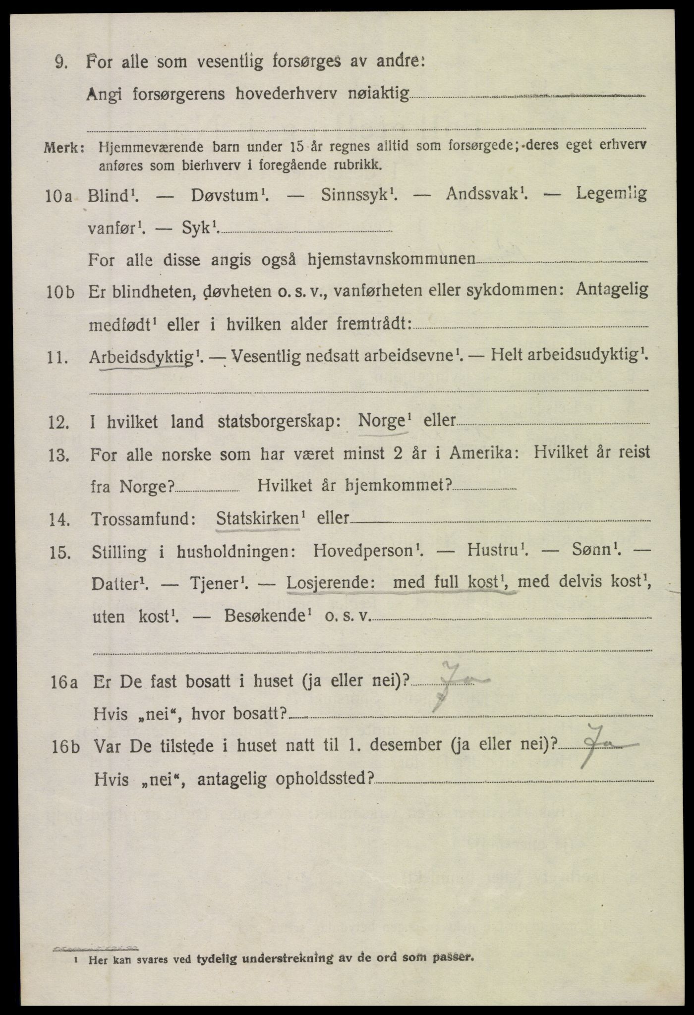 SAK, 1920 census for Øyestad, 1920, p. 3021