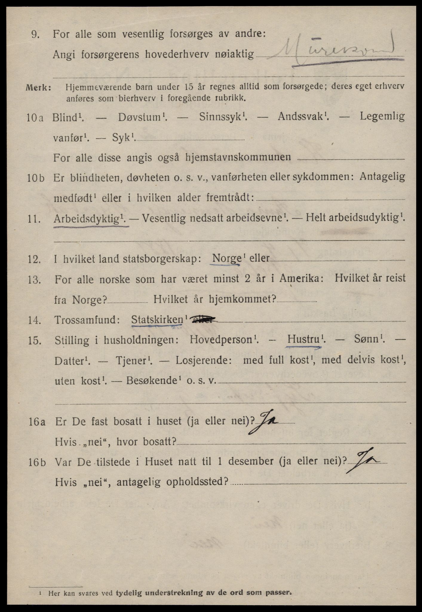 SAT, 1920 census for Kristiansund, 1920, p. 24284