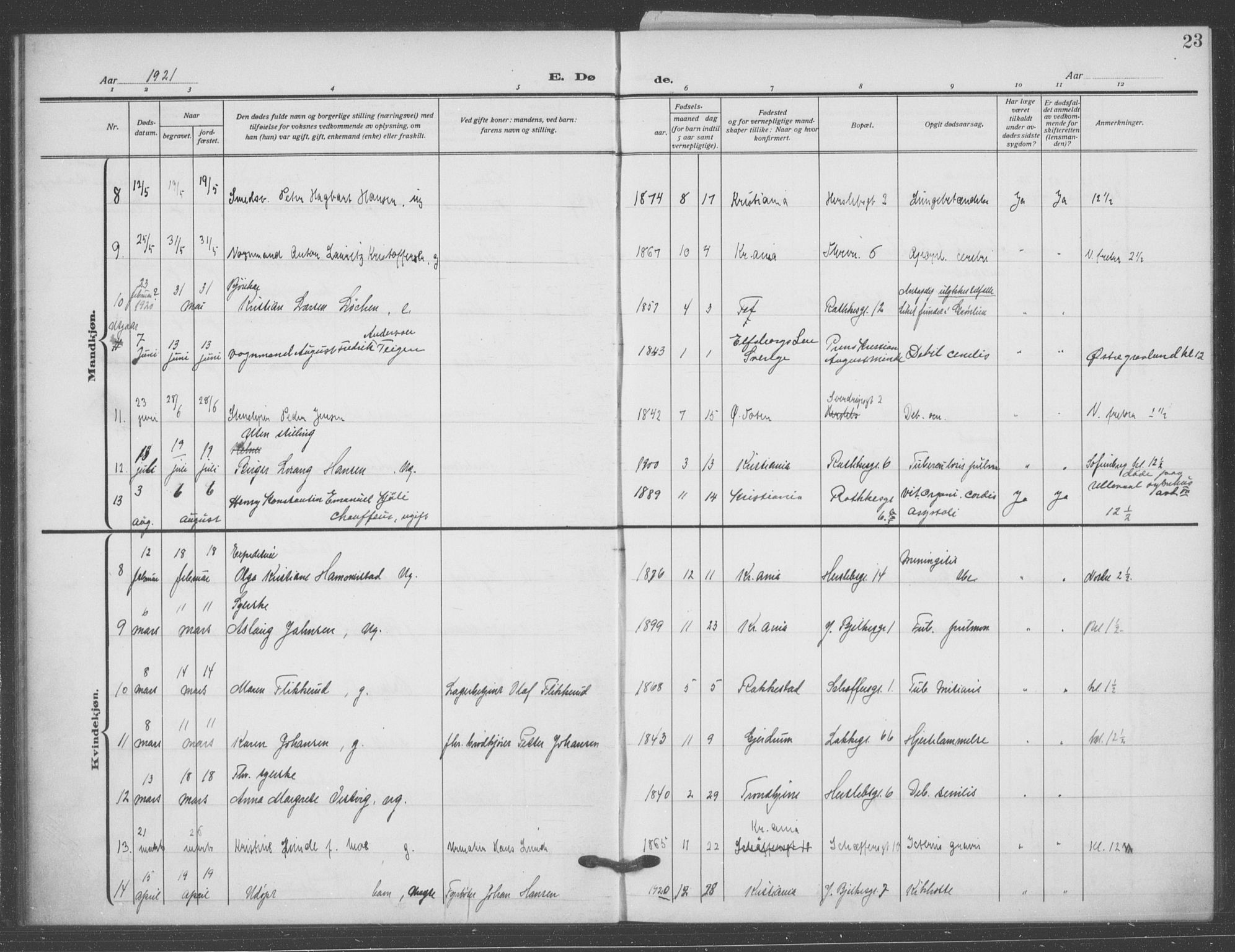 Matteus prestekontor Kirkebøker, AV/SAO-A-10870/F/Fa/L0004: Parish register (official) no. 4, 1917-1938, p. 23