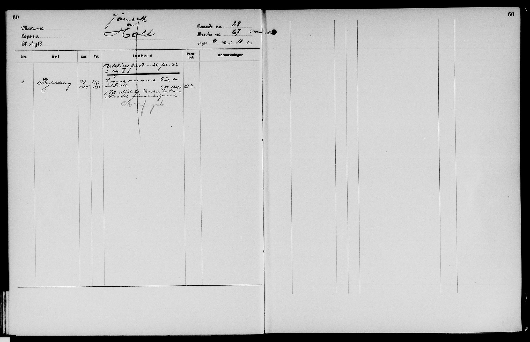 Vinger og Odal sorenskriveri, SAH/TING-022/H/Ha/Hac/Hacc/L0006: Mortgage register no. 3.6, 1923, p. 60