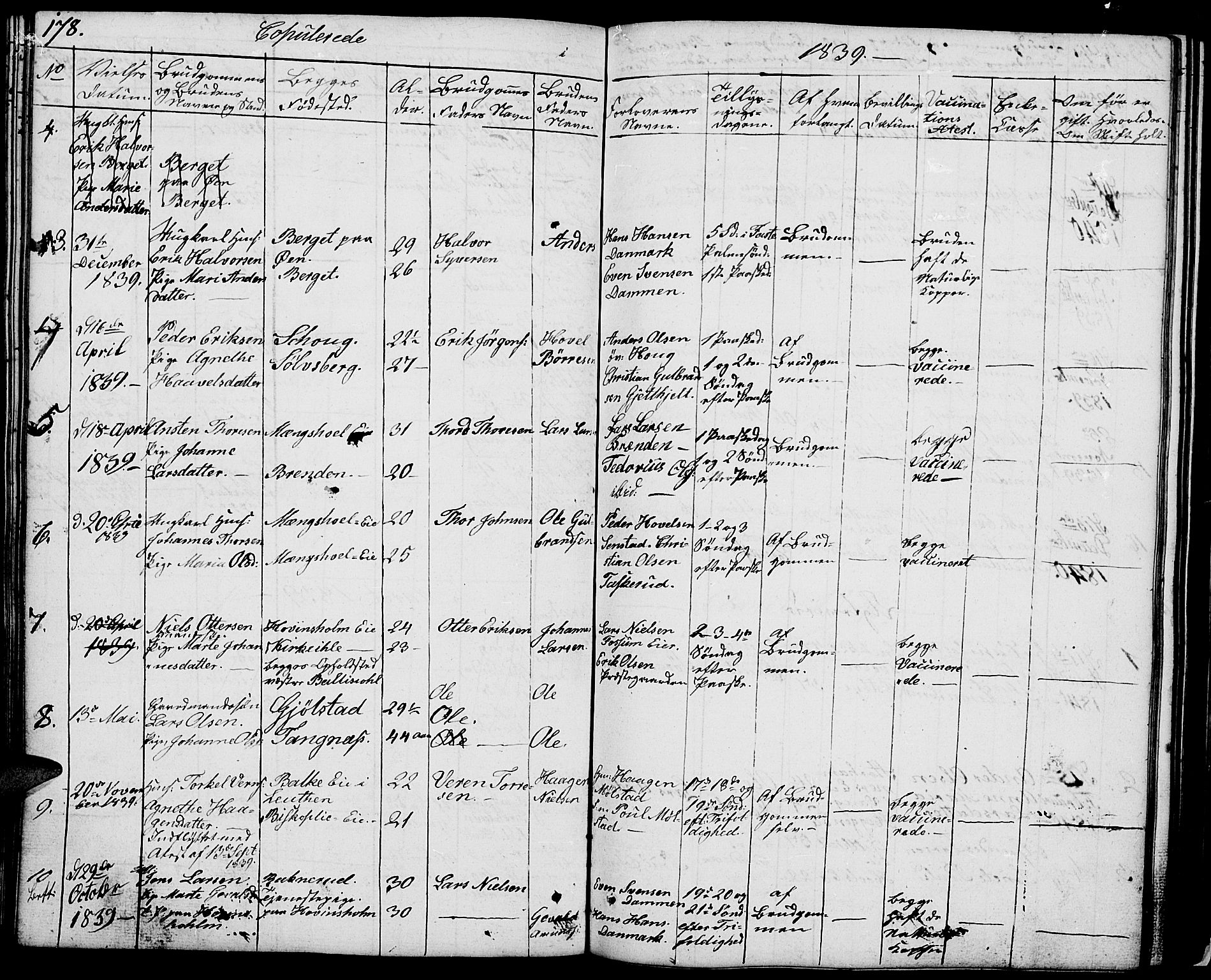 Nes prestekontor, Hedmark, AV/SAH-PREST-020/L/La/L0004: Parish register (copy) no. 4, 1832-1861, p. 178