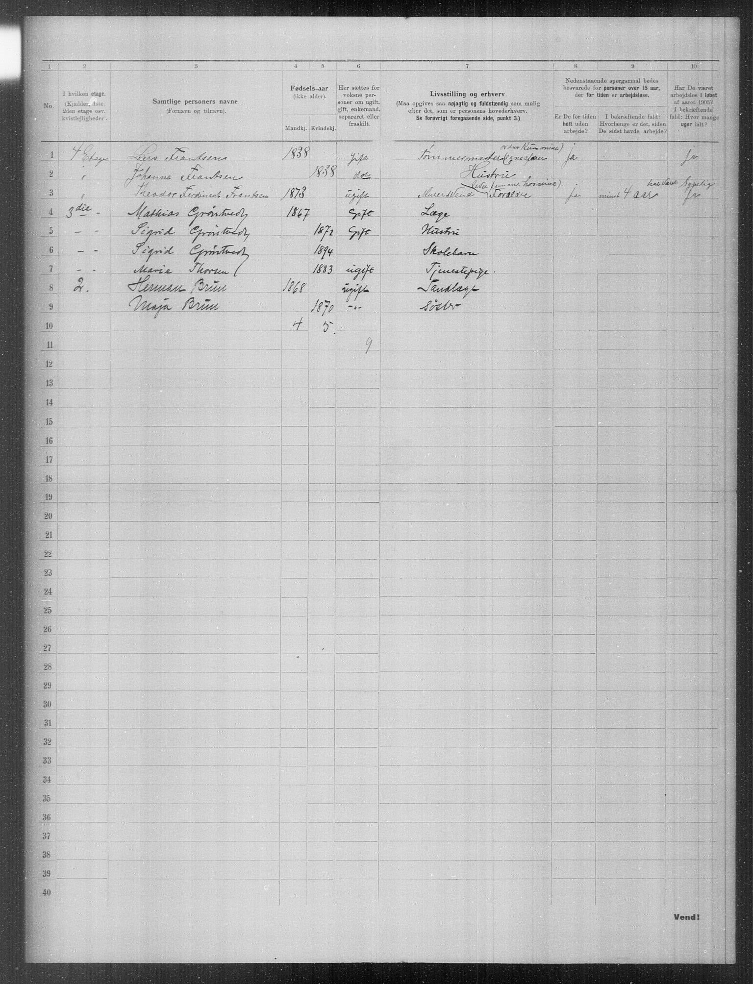 OBA, Municipal Census 1903 for Kristiania, 1903, p. 16643