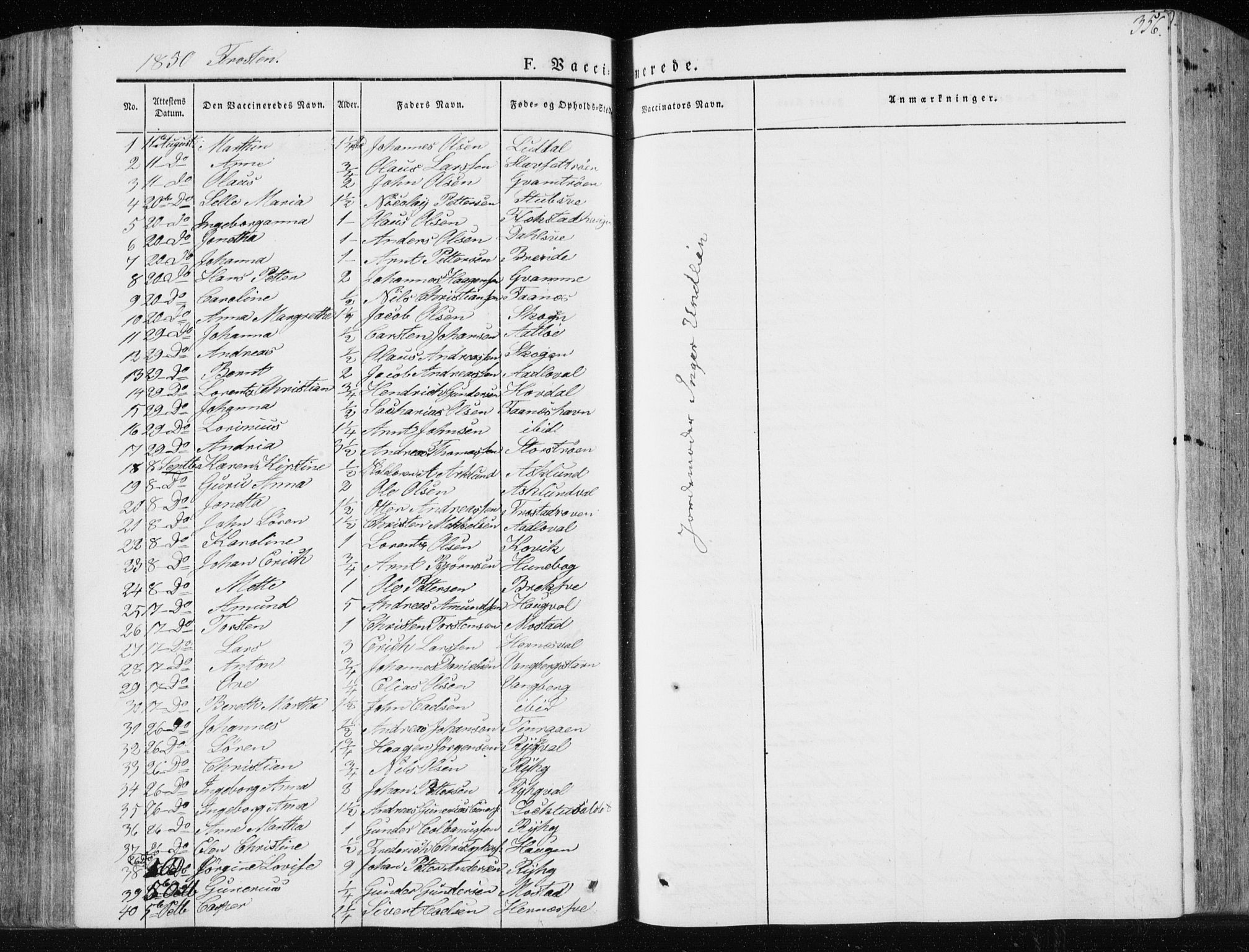 Ministerialprotokoller, klokkerbøker og fødselsregistre - Nord-Trøndelag, AV/SAT-A-1458/713/L0115: Parish register (official) no. 713A06, 1838-1851, p. 356