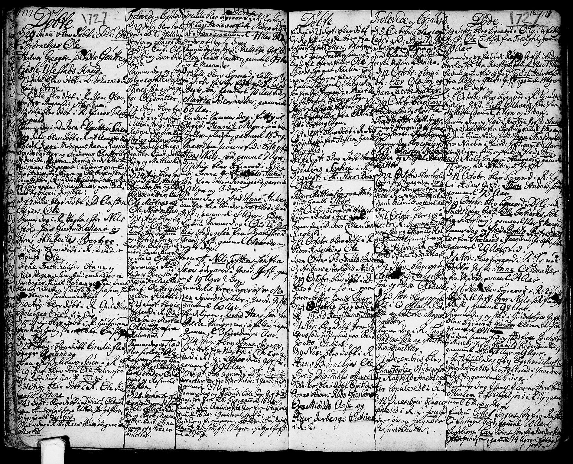 Rakkestad prestekontor Kirkebøker, AV/SAO-A-2008/F/Fa/L0001: Parish register (official) no. I 1, 1722-1740, p. 16