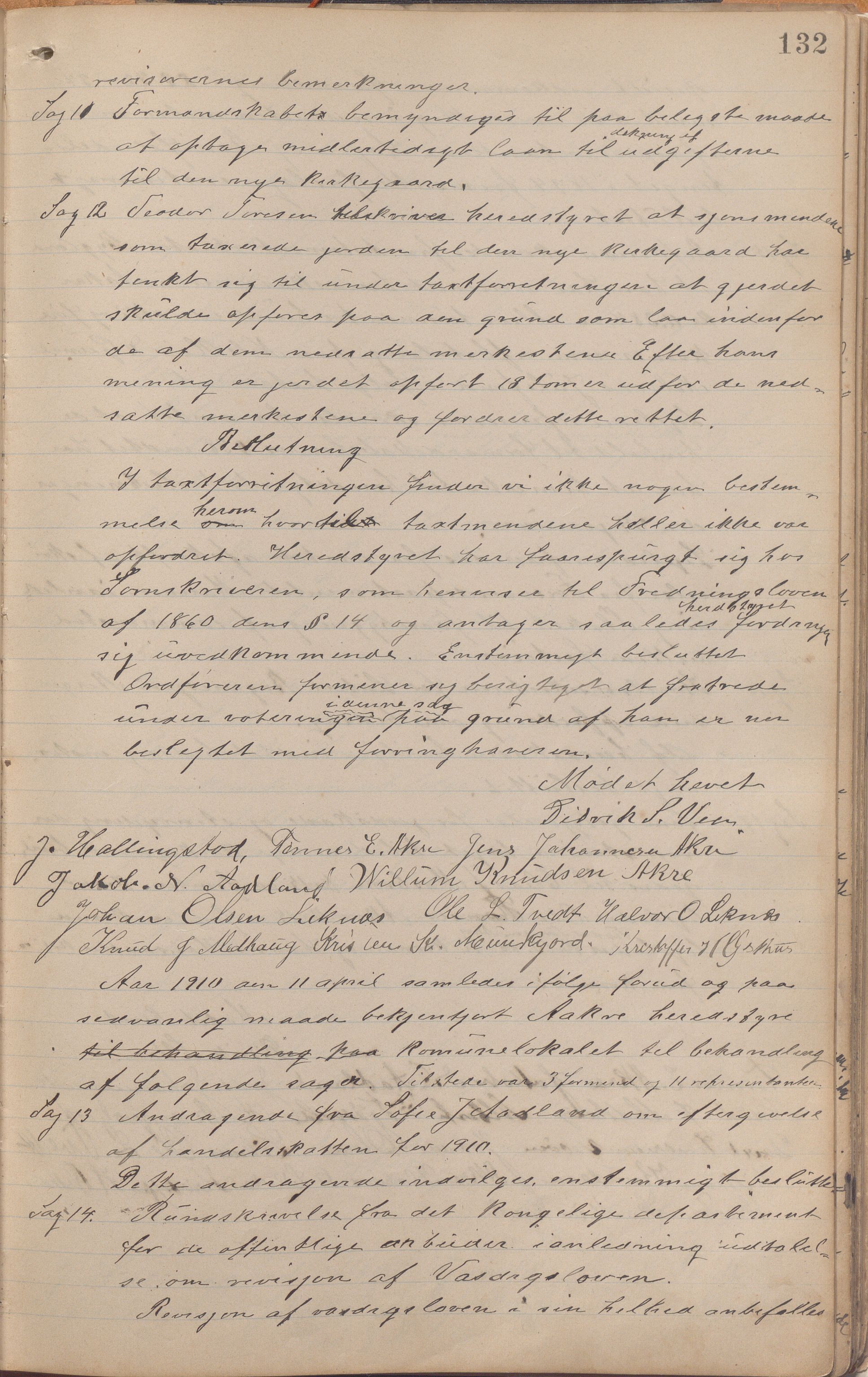 Åkra kommune - Formannskapet, IKAR/K-101275/A/Aa/L0001: Møtebok, 1892-1918, p. 132a