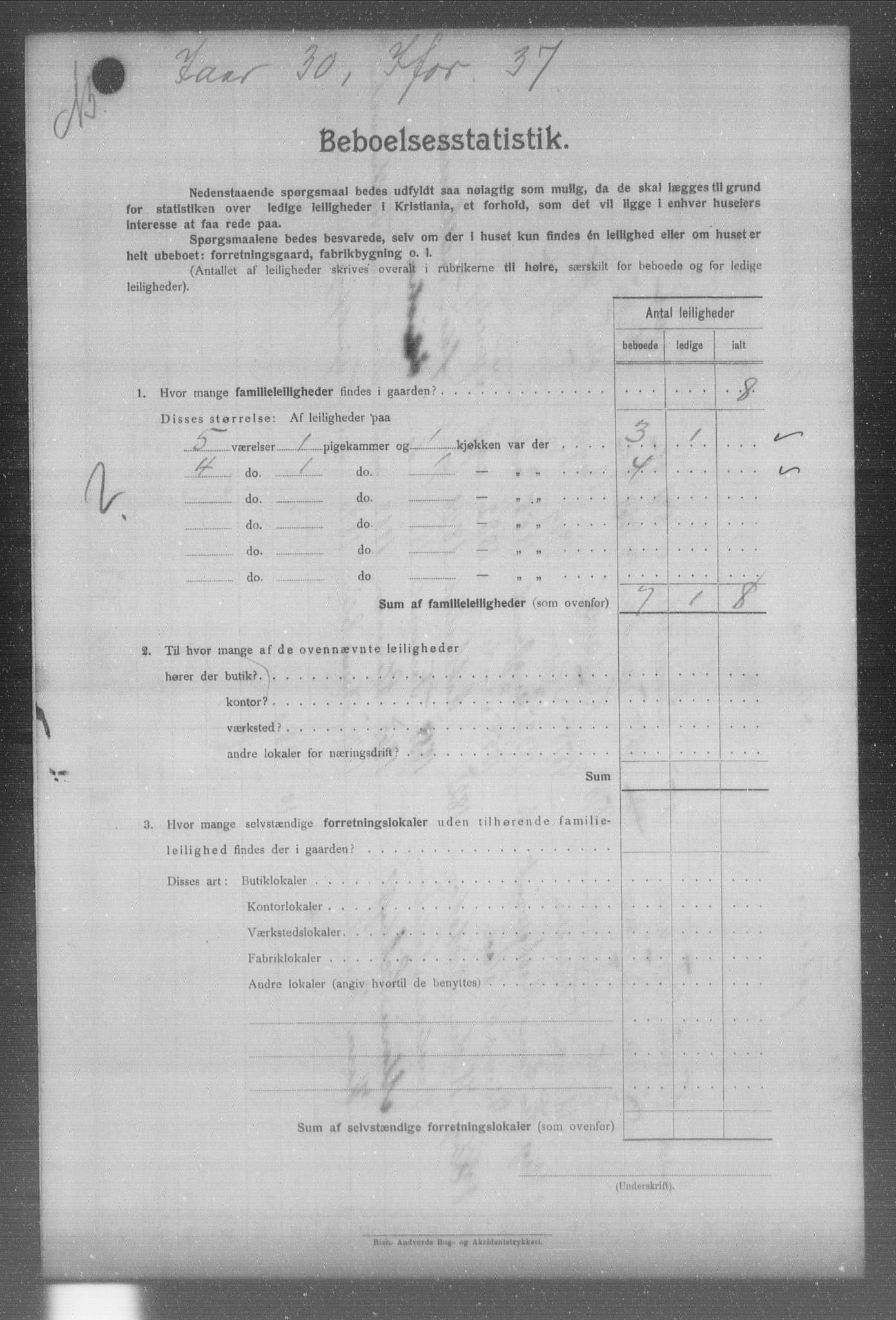 OBA, Municipal Census 1904 for Kristiania, 1904, p. 2450