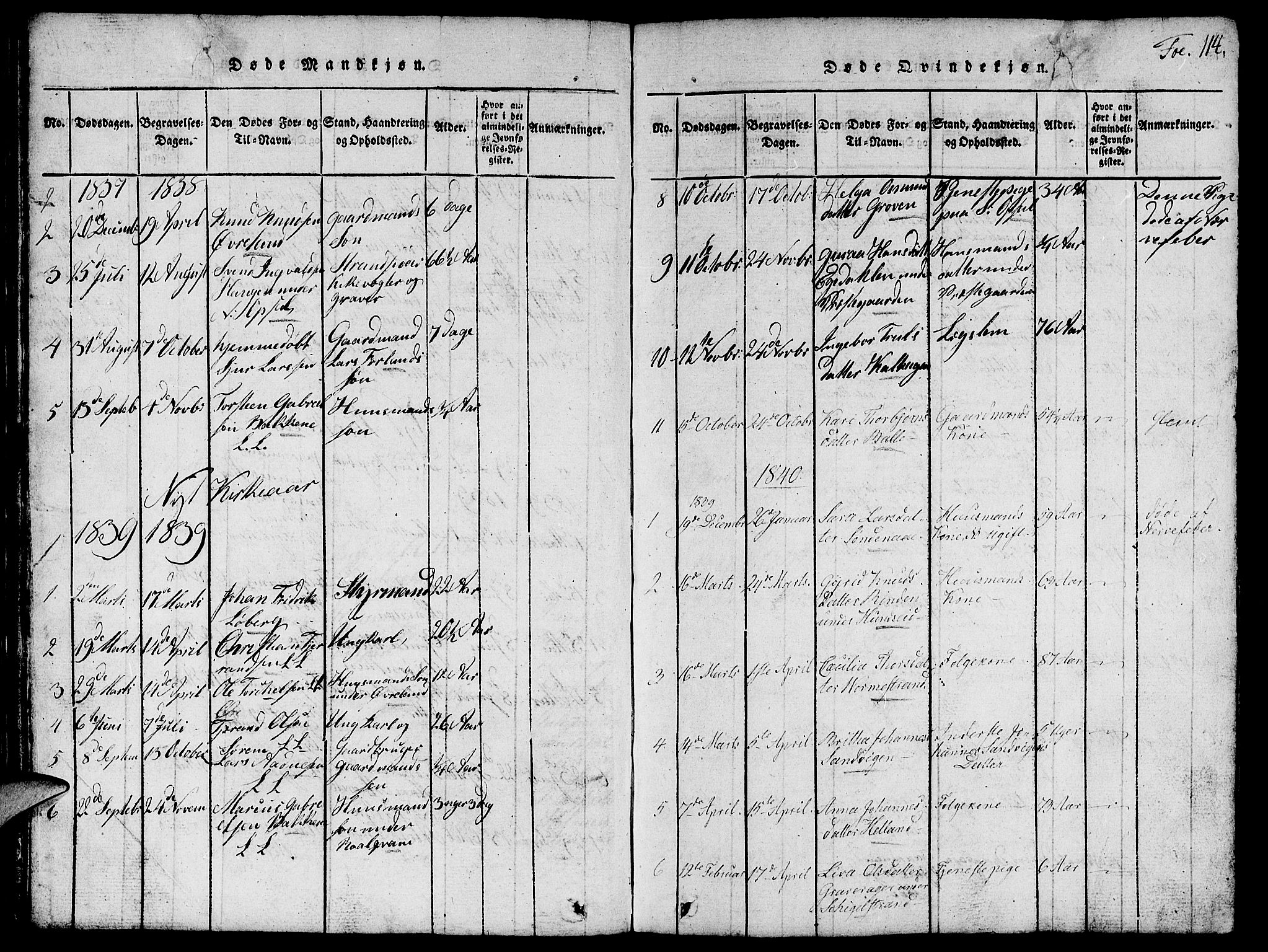 Vikedal sokneprestkontor, AV/SAST-A-101840/01/V: Parish register (copy) no. B 1, 1816-1853, p. 114