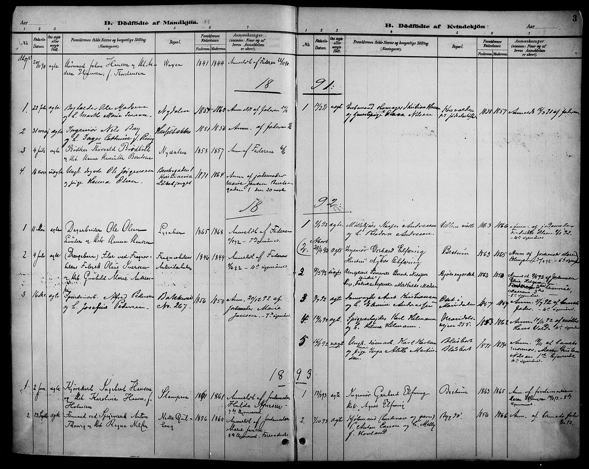 Vestre Aker prestekontor Kirkebøker, SAO/A-10025/F/Fa/L0011: Parish register (official) no. 11, 1886-1904, p. 3