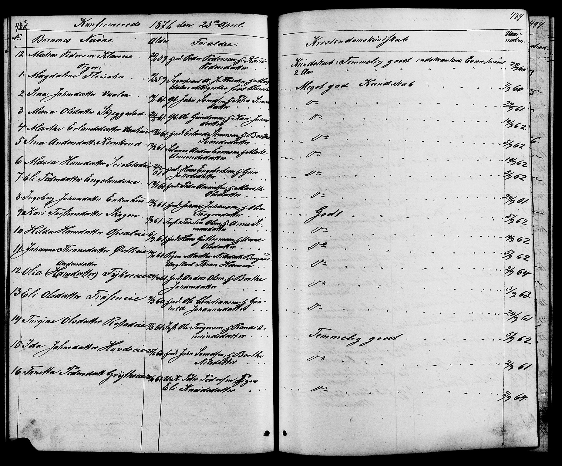 Østre Gausdal prestekontor, SAH/PREST-092/H/Ha/Hab/L0001: Parish register (copy) no. 1, 1863-1893, p. 483-484