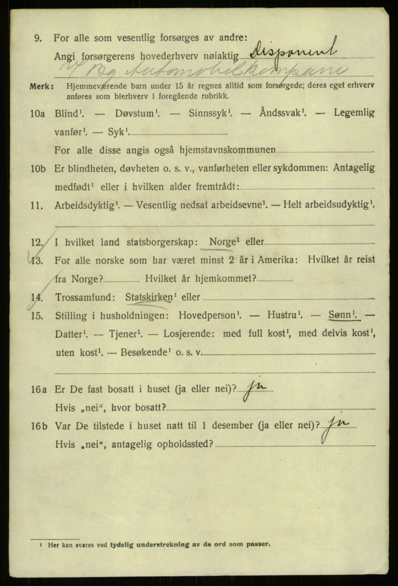 SAB, 1920 census for Bergen, 1920, p. 247406