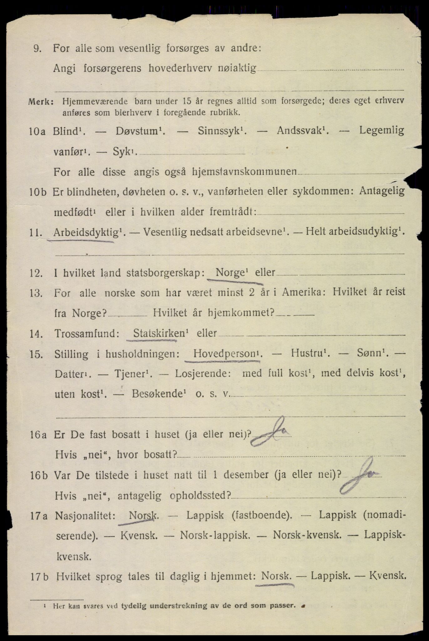 SAT, 1920 census for Hadsel, 1920, p. 9971