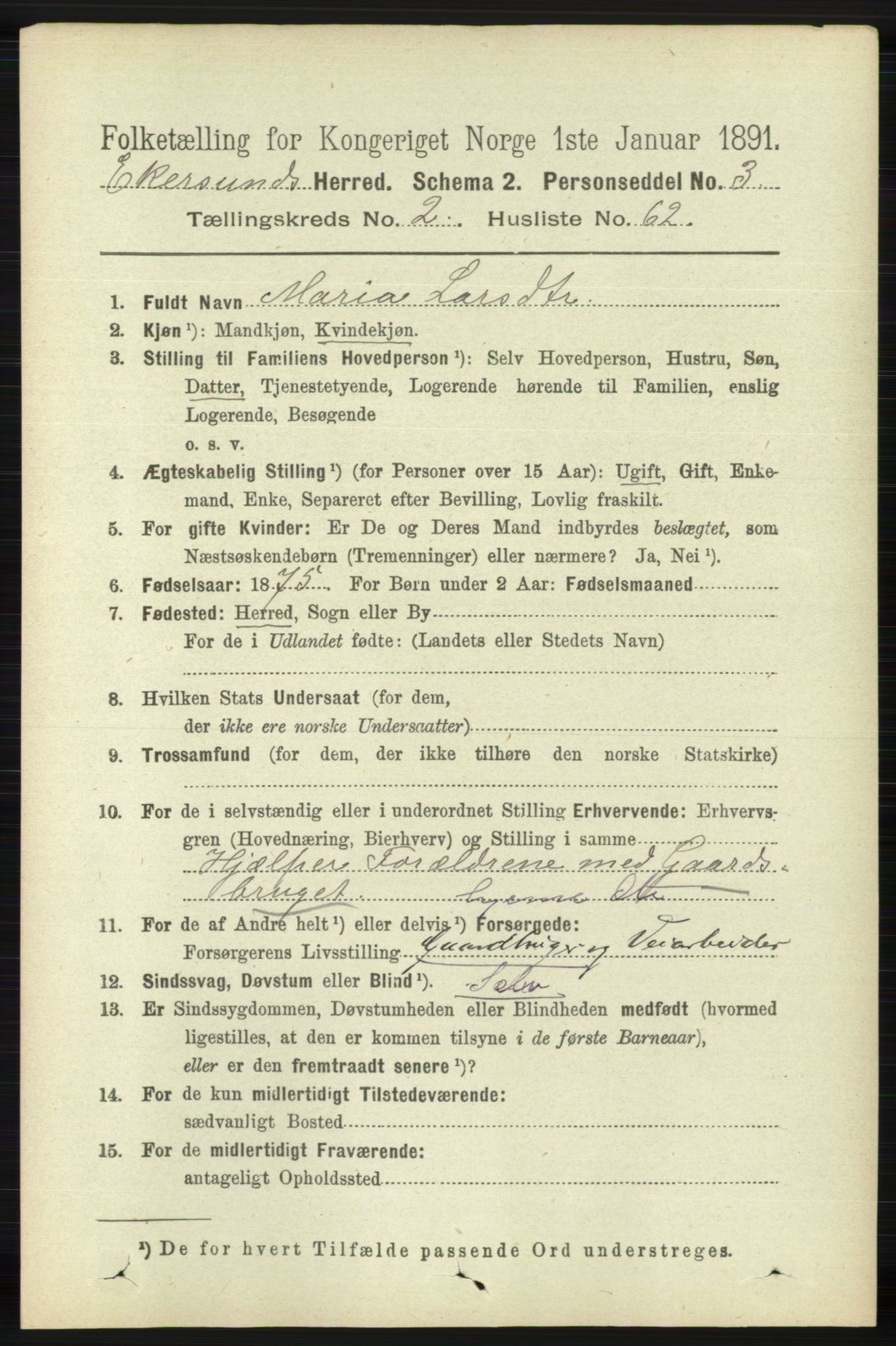 RA, 1891 census for 1116 Eigersund herred, 1891, p. 803