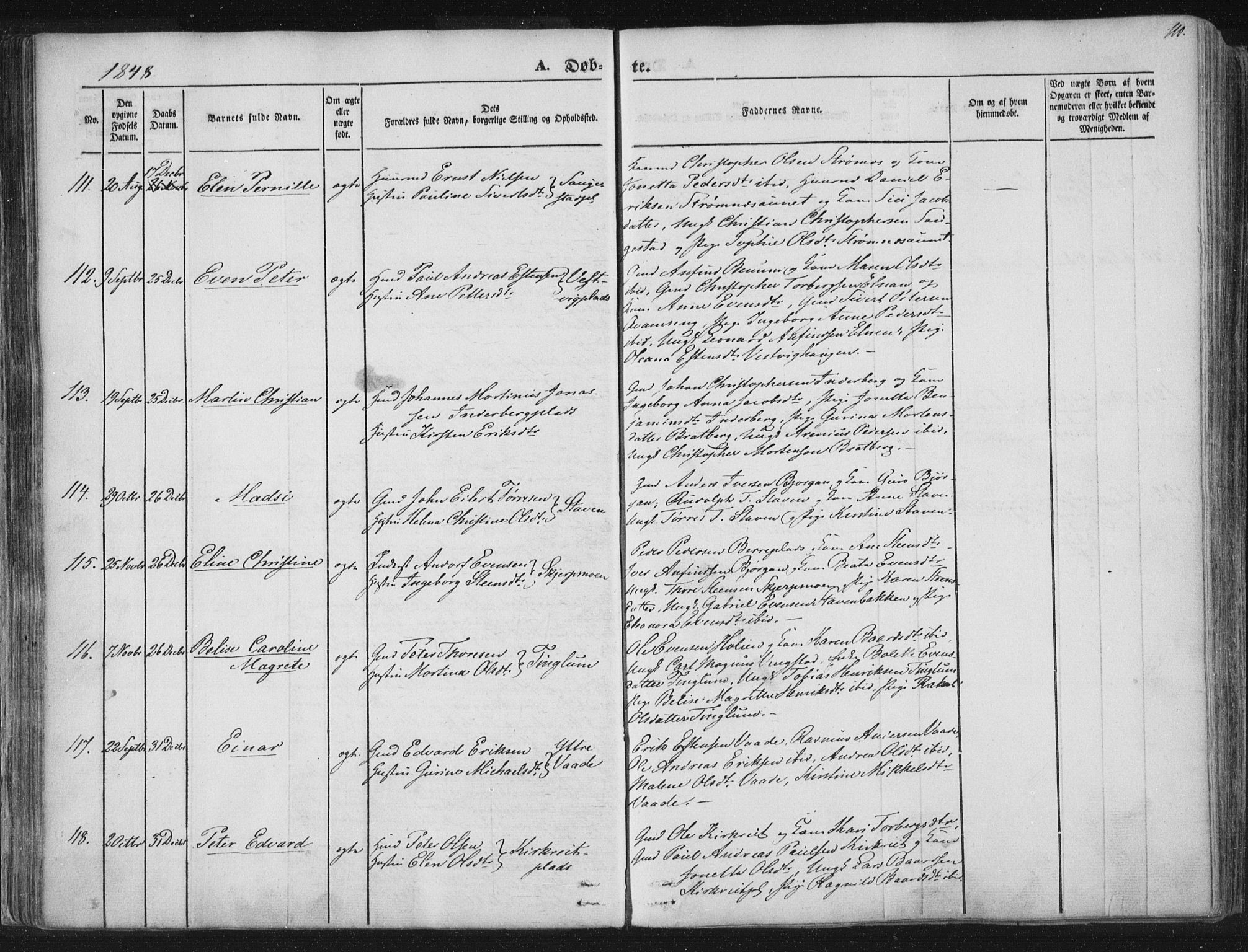 Ministerialprotokoller, klokkerbøker og fødselsregistre - Nord-Trøndelag, AV/SAT-A-1458/741/L0392: Parish register (official) no. 741A06, 1836-1848, p. 110