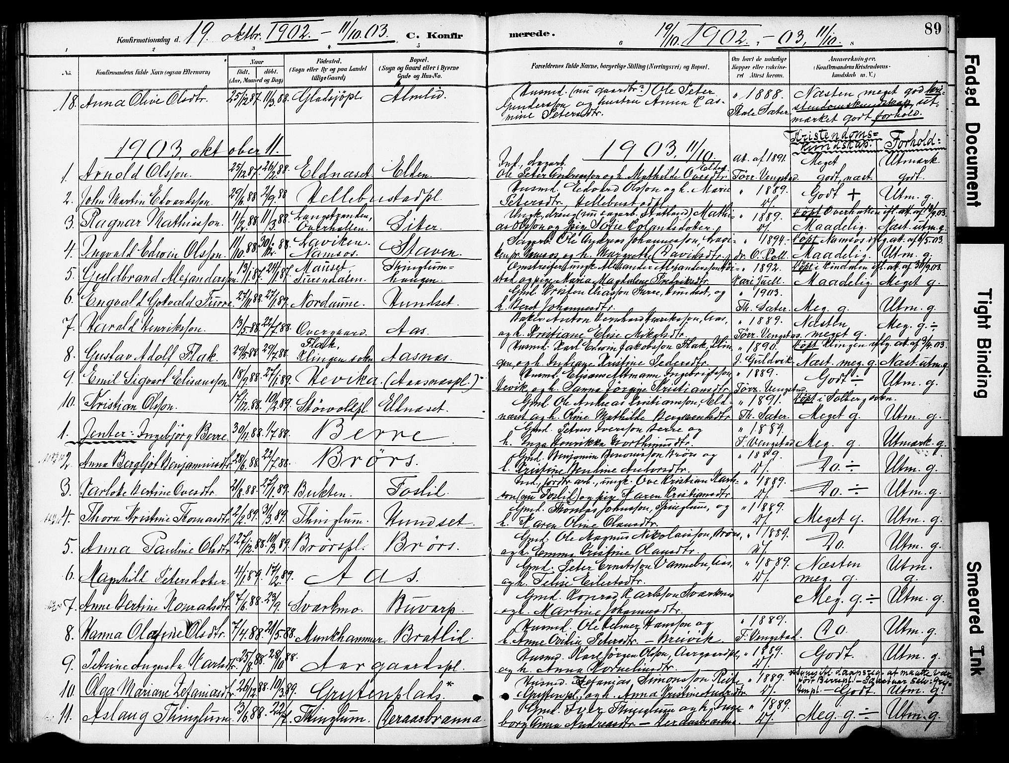 Ministerialprotokoller, klokkerbøker og fødselsregistre - Nord-Trøndelag, SAT/A-1458/742/L0409: Parish register (official) no. 742A02, 1891-1905, p. 89
