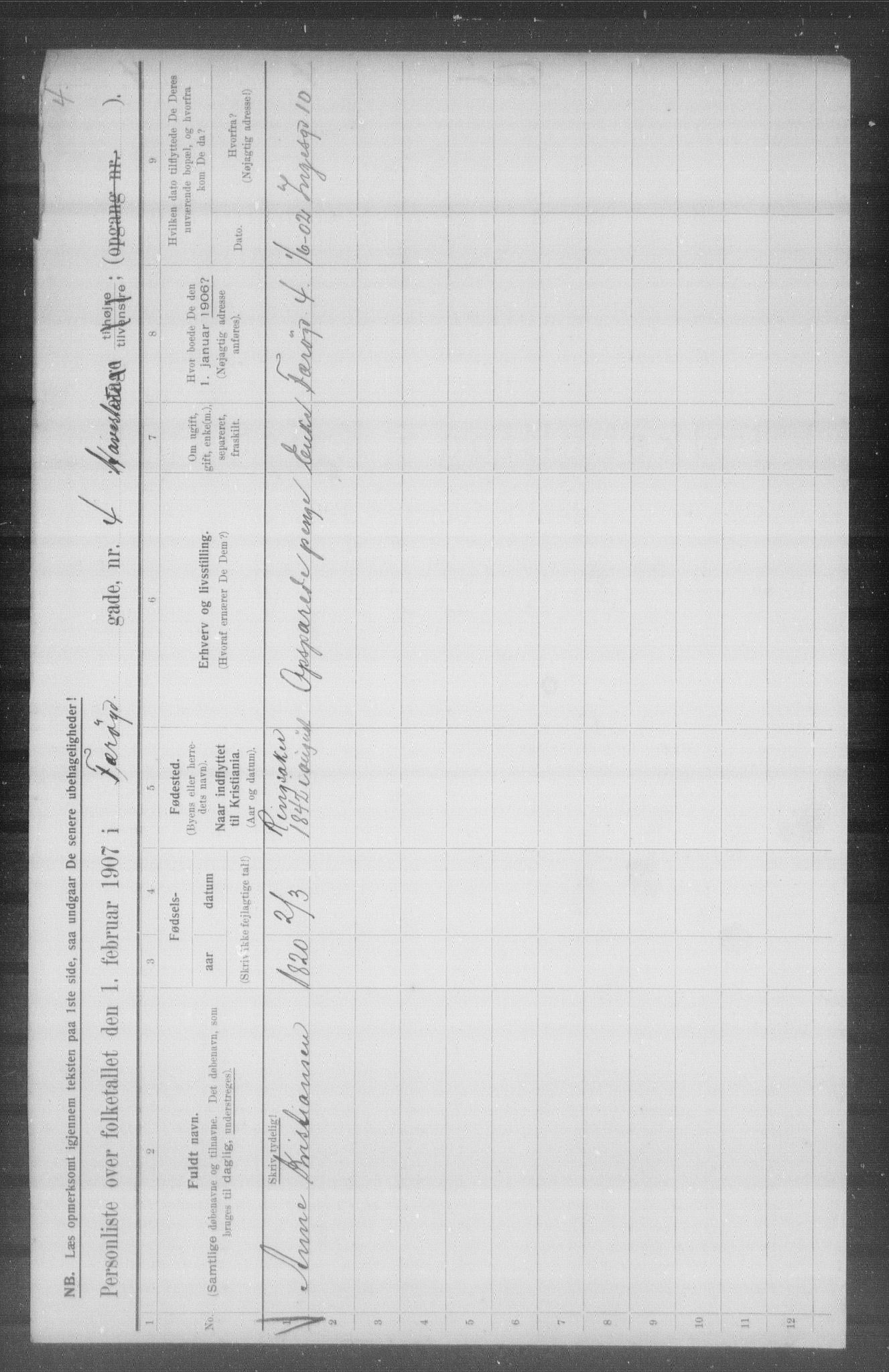 OBA, Municipal Census 1907 for Kristiania, 1907, p. 14478