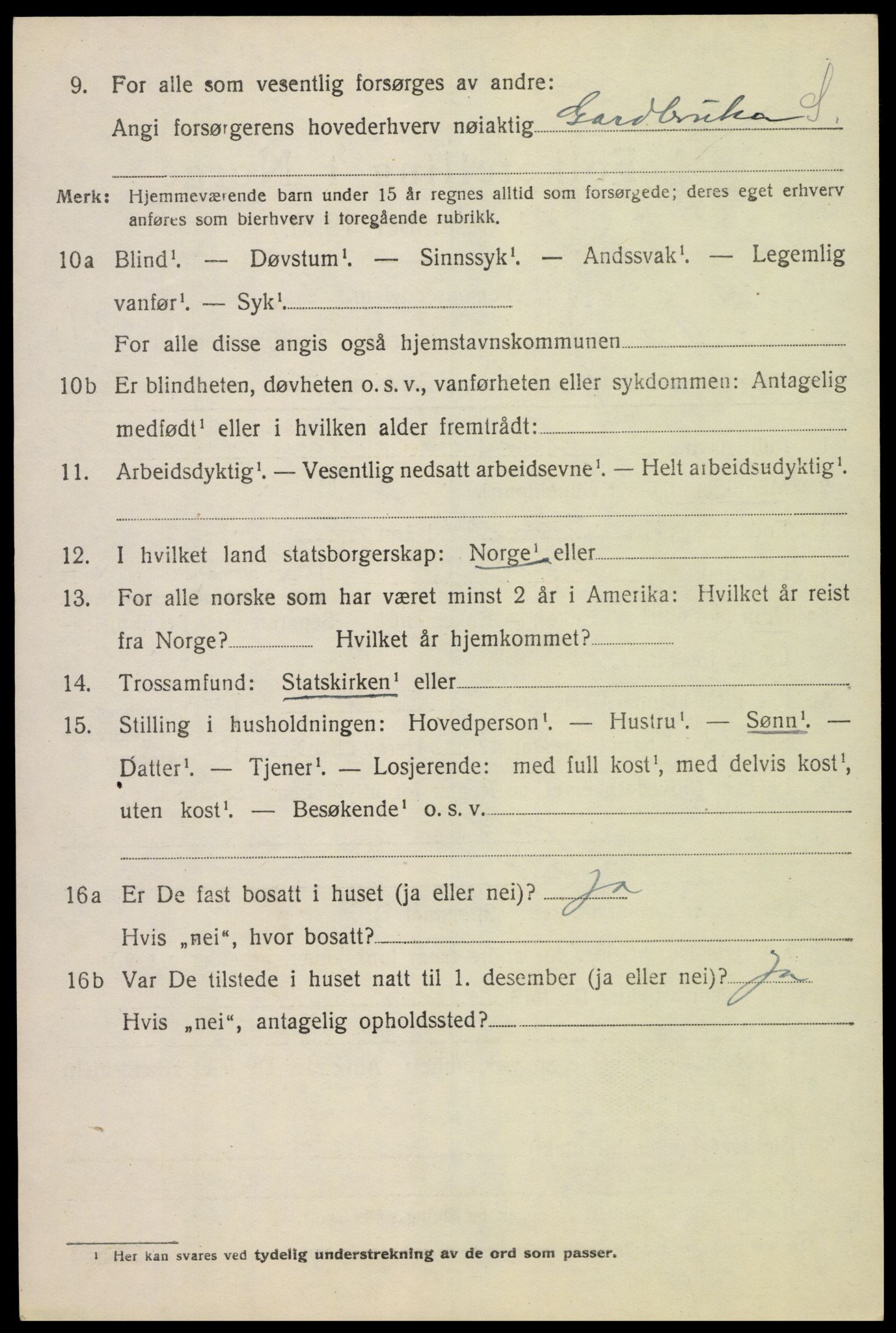 SAK, 1920 census for Åseral, 1920, p. 525