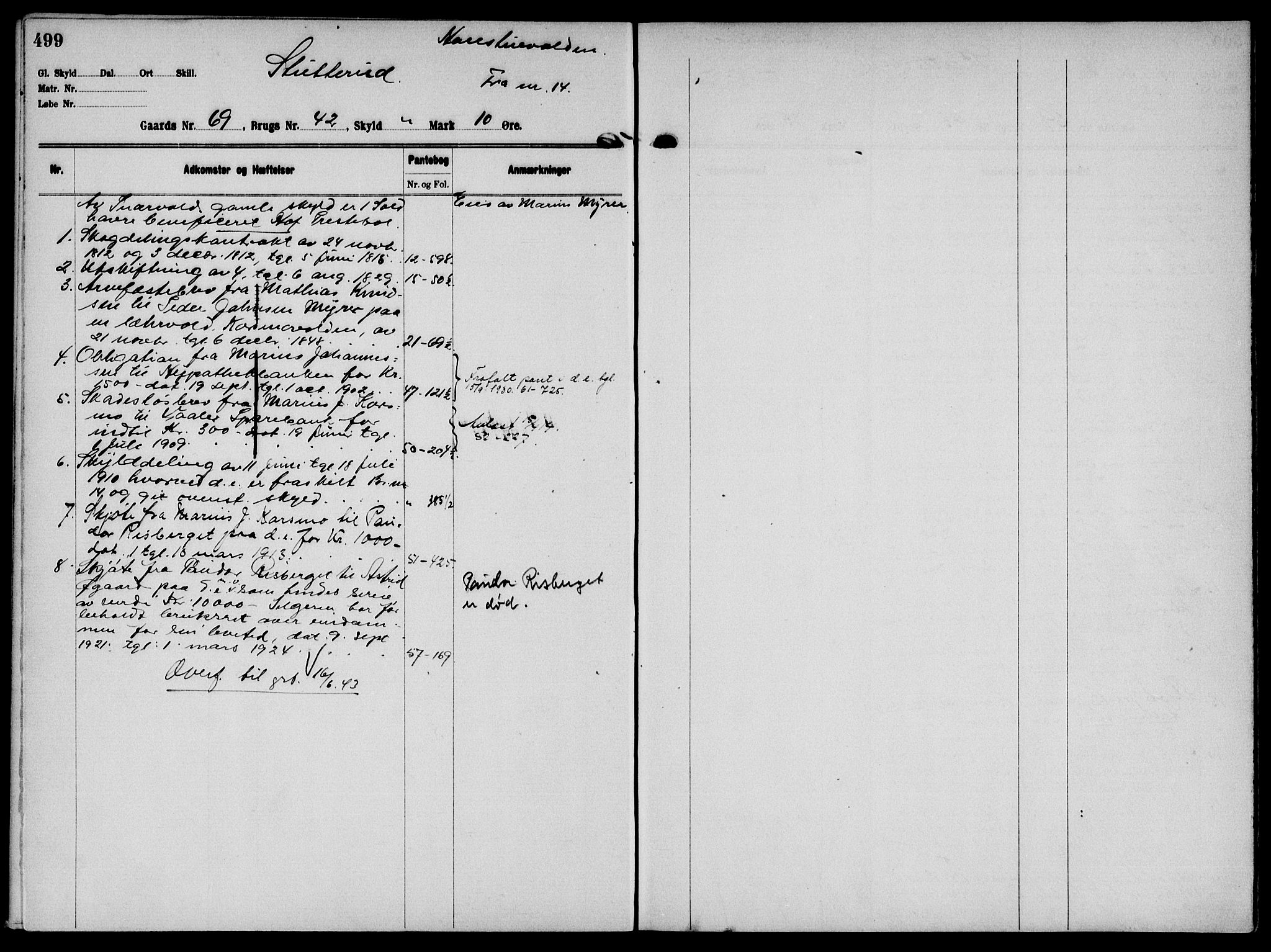 Solør tingrett, AV/SAH-TING-008/H/Ha/Hak/L0005: Mortgage register no. V, 1900-1935, p. 499