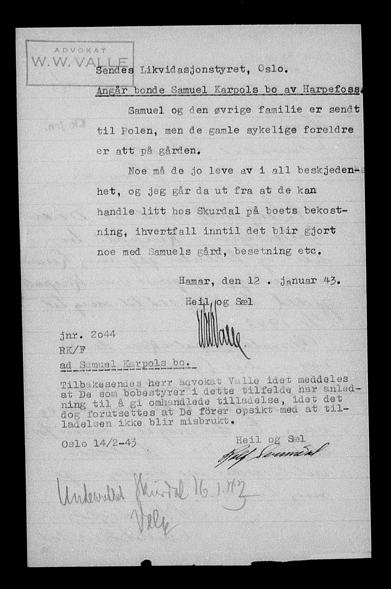 Justisdepartementet, Tilbakeføringskontoret for inndratte formuer, AV/RA-S-1564/H/Hc/Hcc/L0949: --, 1945-1947, p. 755