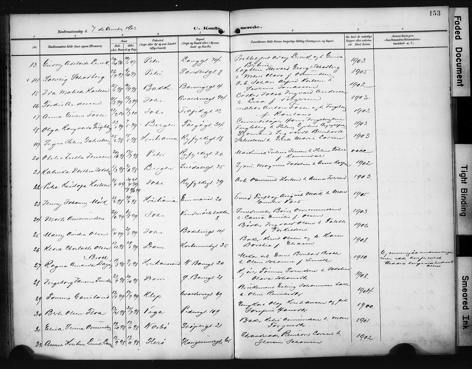 St. Johannes sokneprestkontor, AV/SAST-A-101814/001/30/30BA/L0006: Parish register (official) no. A 6, 1899-1916, p. 153