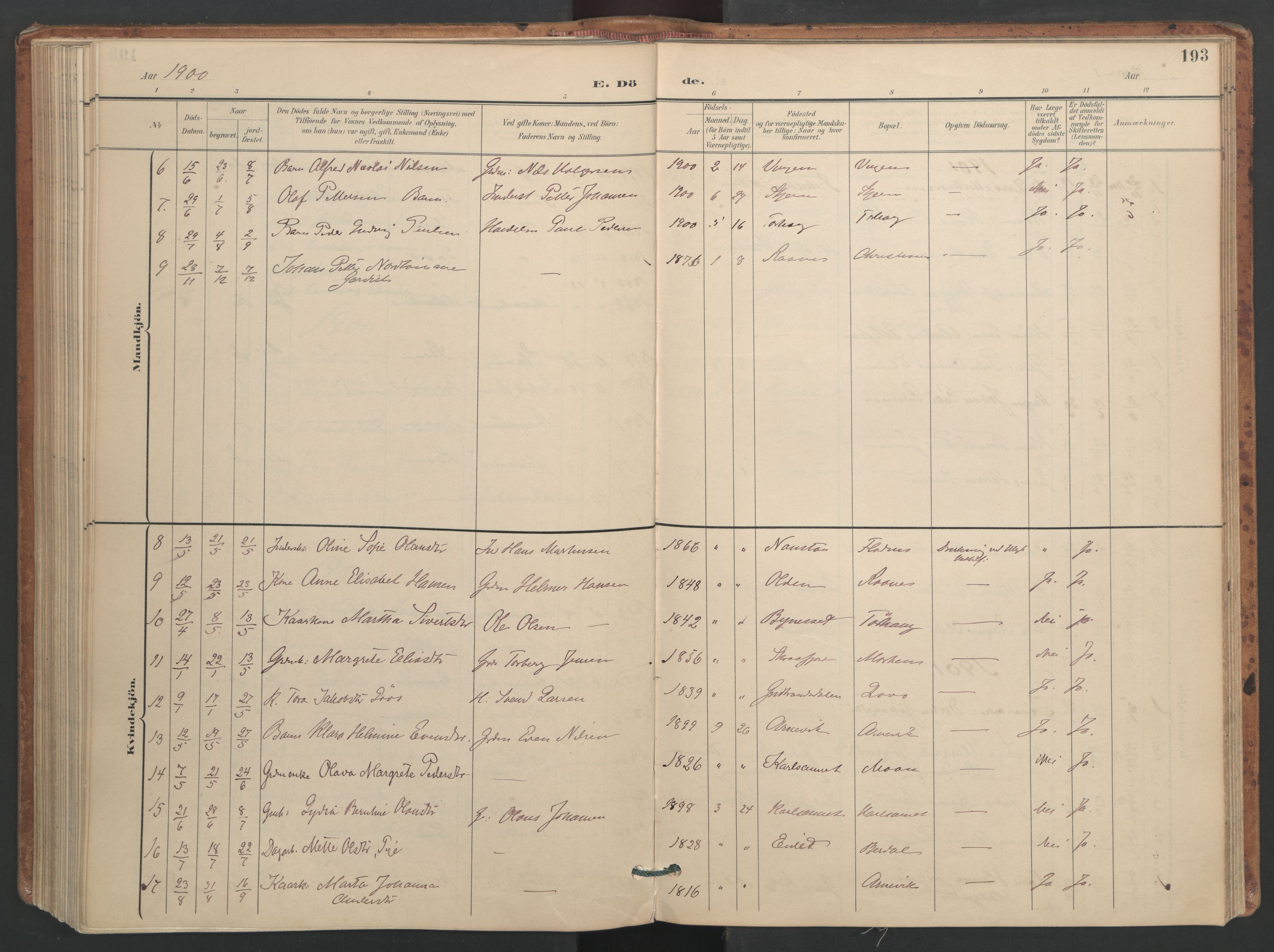 Ministerialprotokoller, klokkerbøker og fødselsregistre - Sør-Trøndelag, SAT/A-1456/655/L0681: Parish register (official) no. 655A10, 1895-1907, p. 193