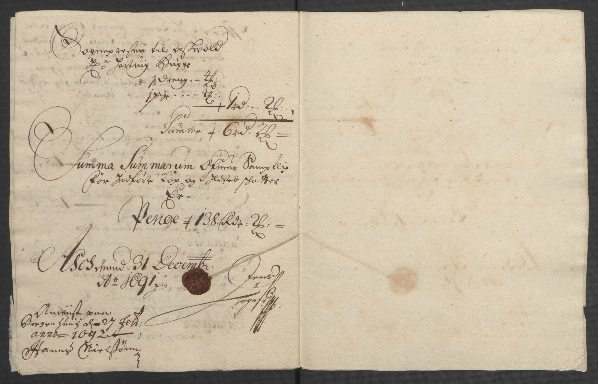 Rentekammeret inntil 1814, Reviderte regnskaper, Fogderegnskap, AV/RA-EA-4092/R53/L3420: Fogderegnskap Sunn- og Nordfjord, 1691-1692, p. 66