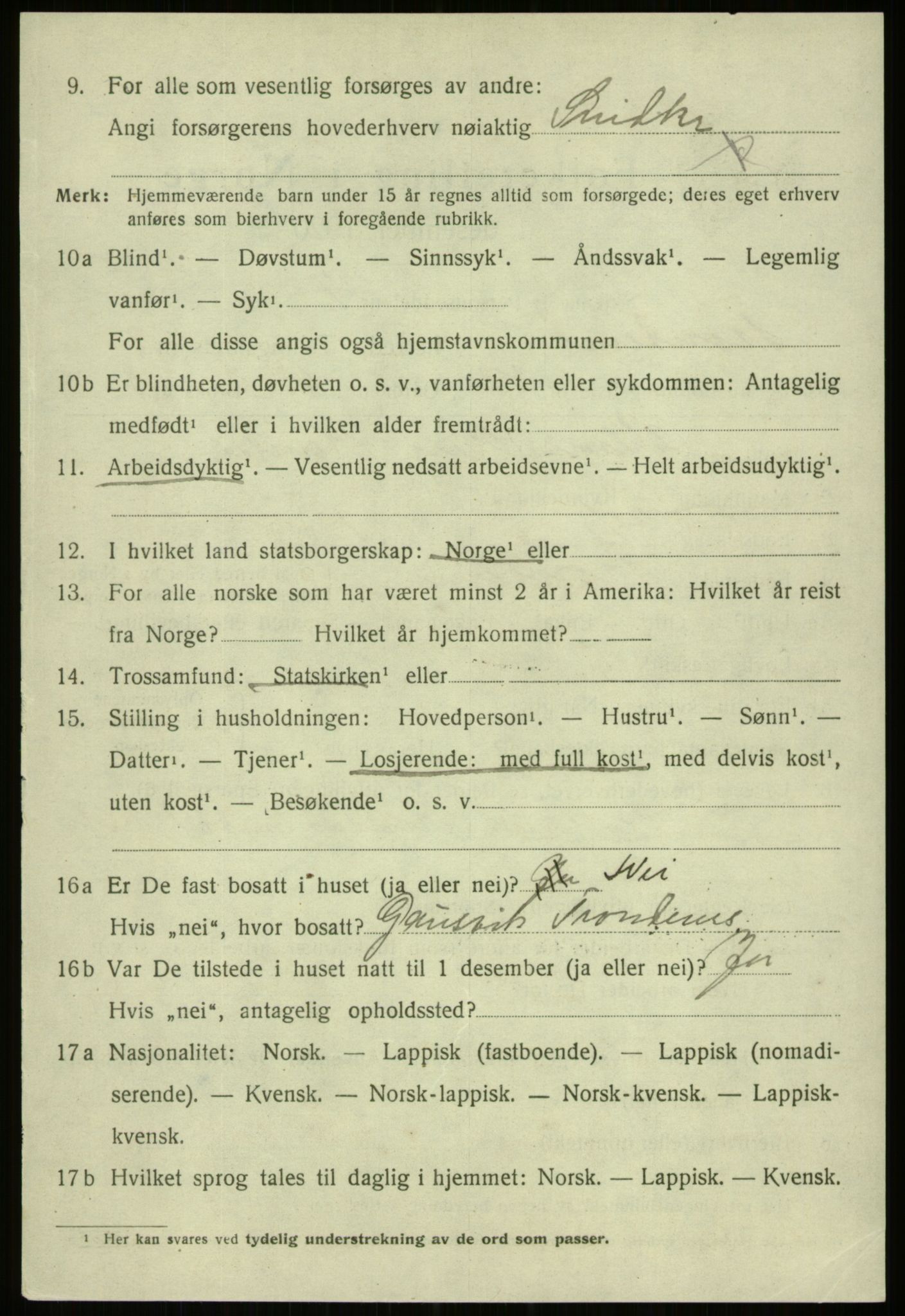 SATØ, 1920 census for Trondenes, 1920, p. 17883