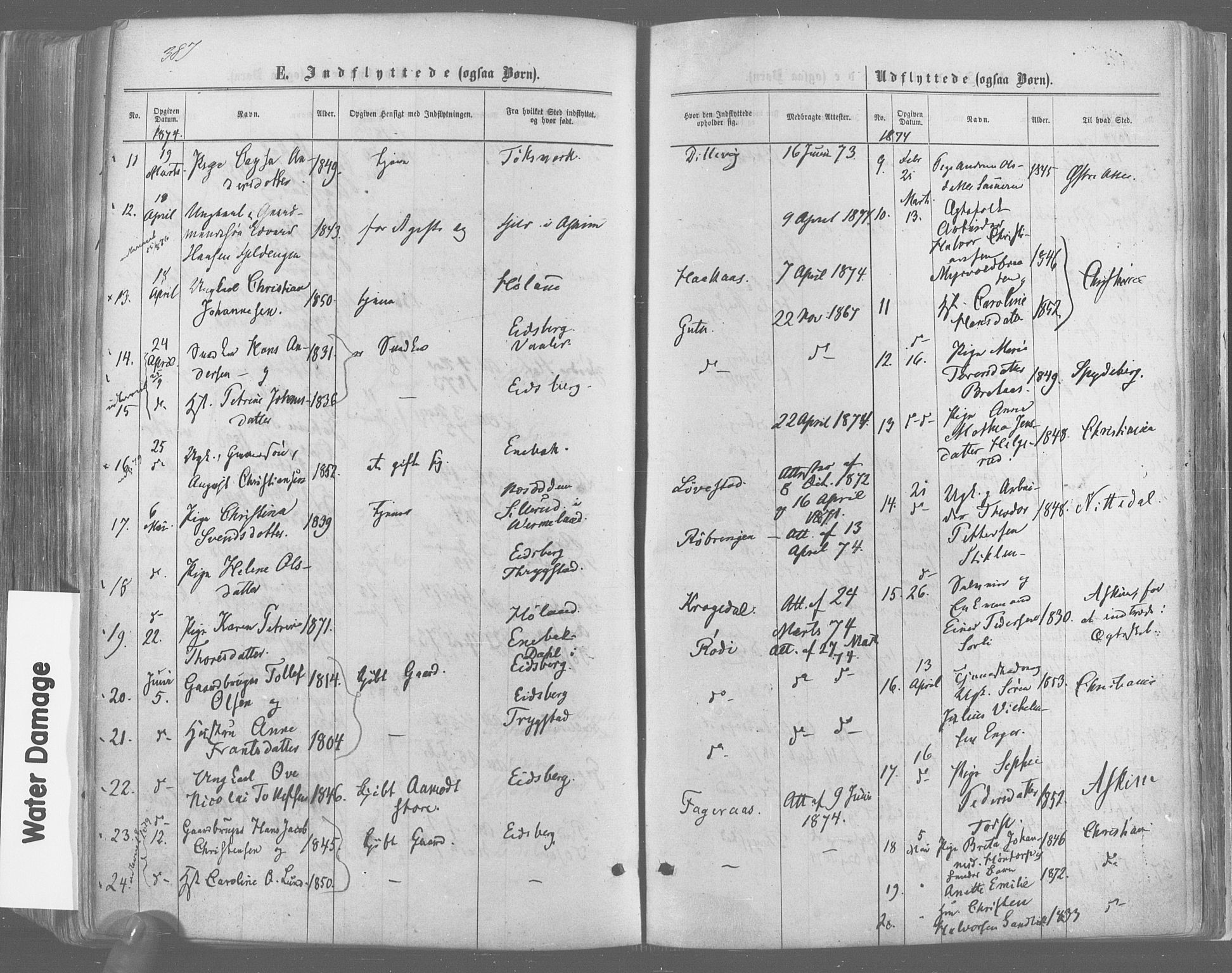 Trøgstad prestekontor Kirkebøker, AV/SAO-A-10925/F/Fa/L0009: Parish register (official) no. I 9, 1865-1877, p. 387