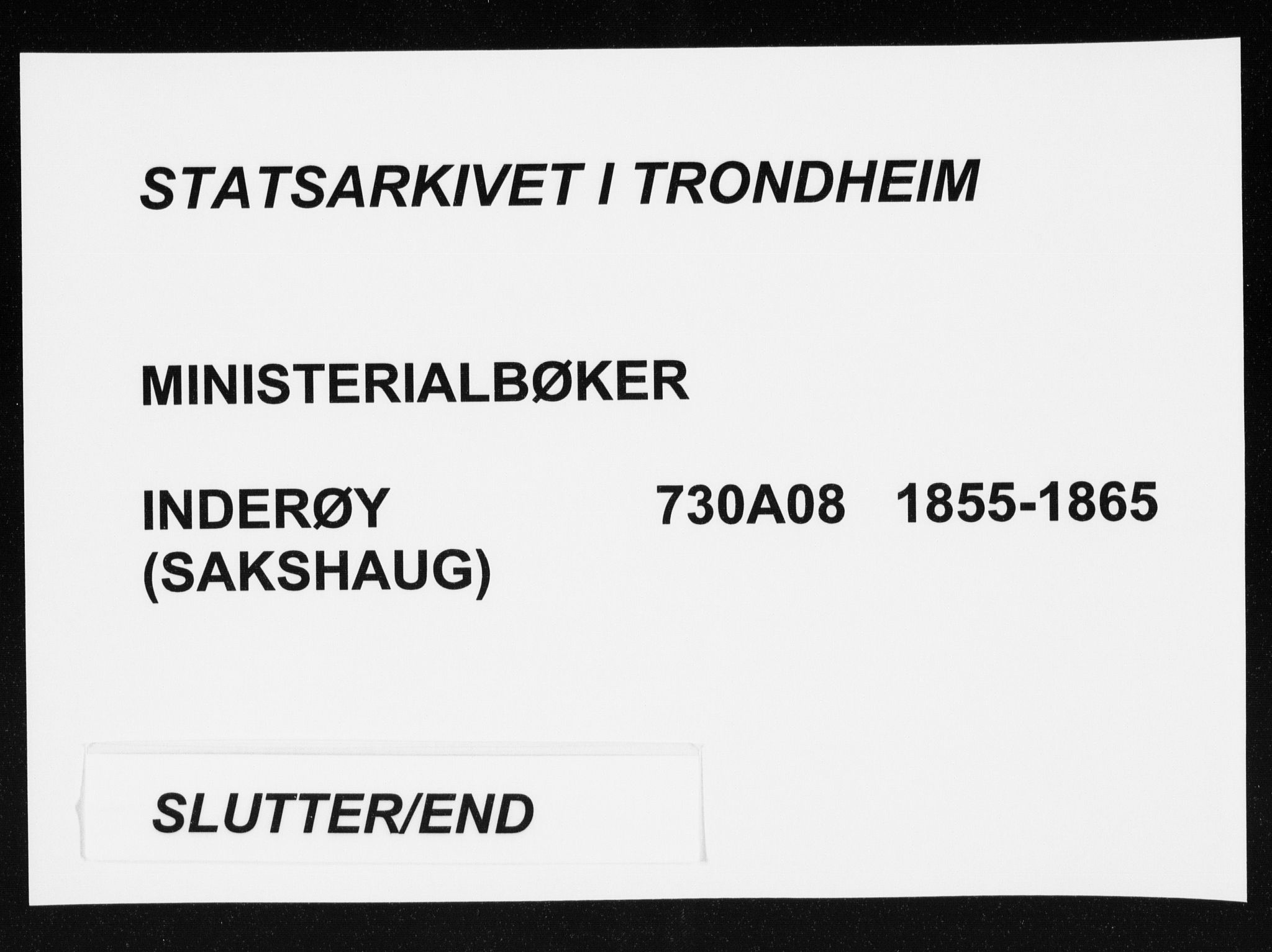 Ministerialprotokoller, klokkerbøker og fødselsregistre - Nord-Trøndelag, AV/SAT-A-1458/730/L0283: Parish register (official) no. 730A08, 1855-1865