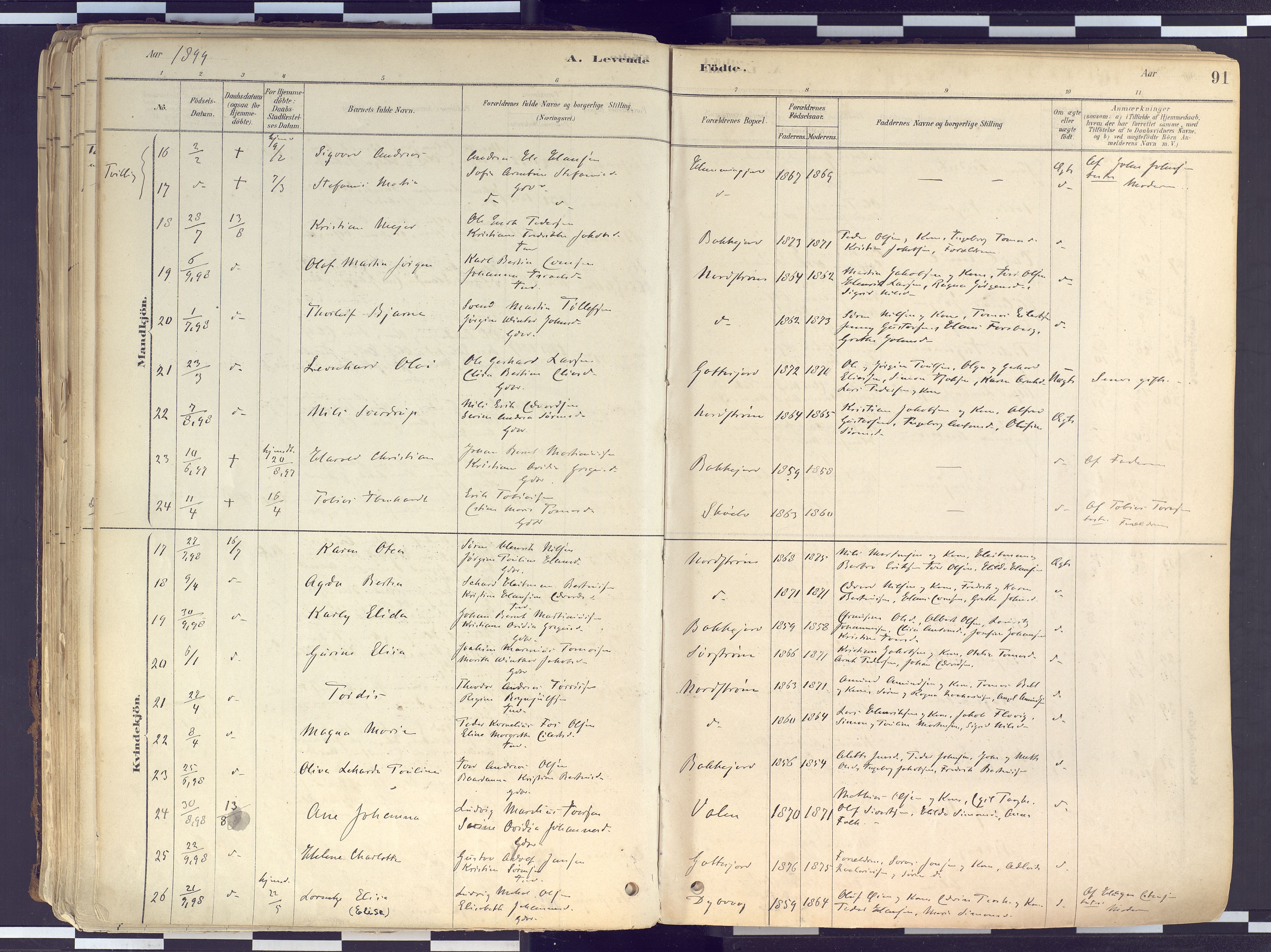 Tranøy sokneprestkontor, AV/SATØ-S-1313/I/Ia/Iaa/L0010kirke: Parish register (official) no. 10, 1878-1904, p. 91