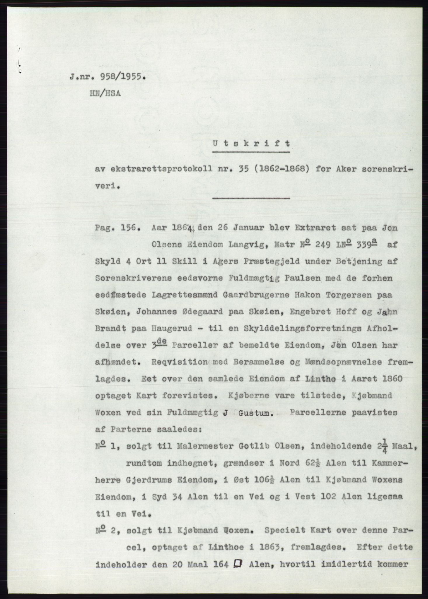 Statsarkivet i Oslo, SAO/A-10621/Z/Zd/L0003: Avskrifter, j.nr 714-1202/1955, 1955, p. 162