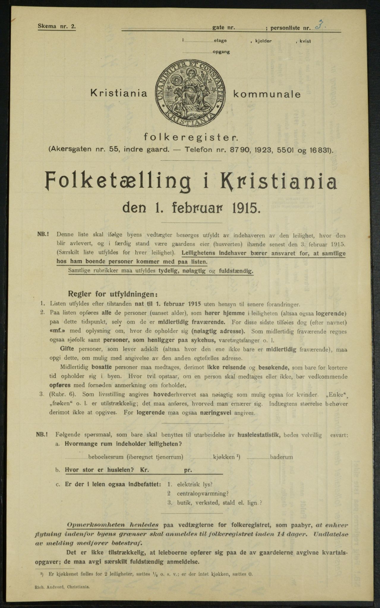 OBA, Municipal Census 1915 for Kristiania, 1915, p. 51958