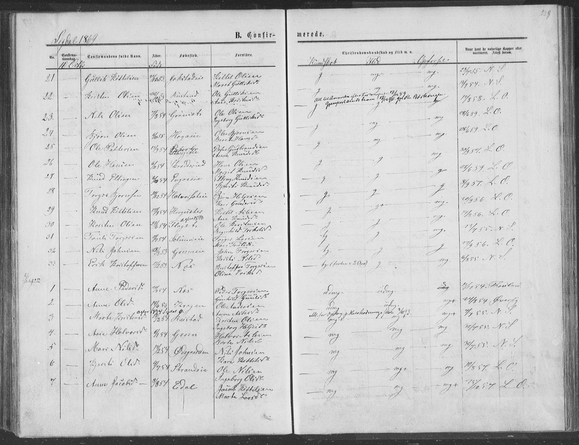 Sigdal kirkebøker, AV/SAKO-A-245/F/Fa/L0009a: Parish register (official) no. I 9A, 1860-1871, p. 238