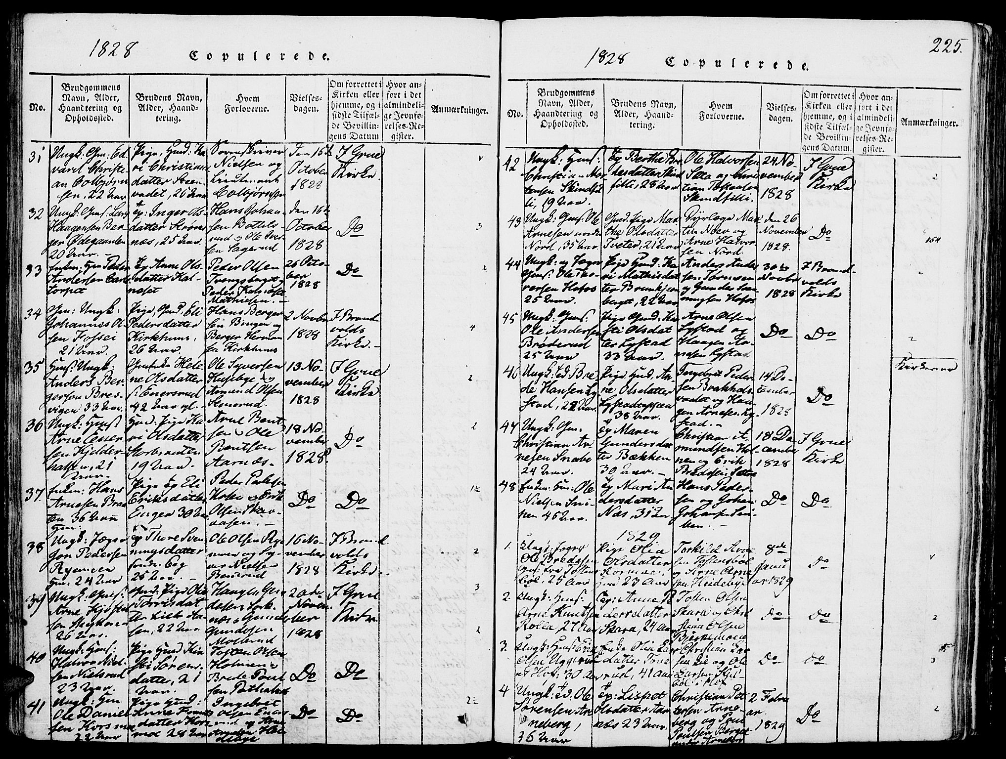 Grue prestekontor, SAH/PREST-036/H/Ha/Haa/L0006: Parish register (official) no. 6, 1814-1830, p. 225