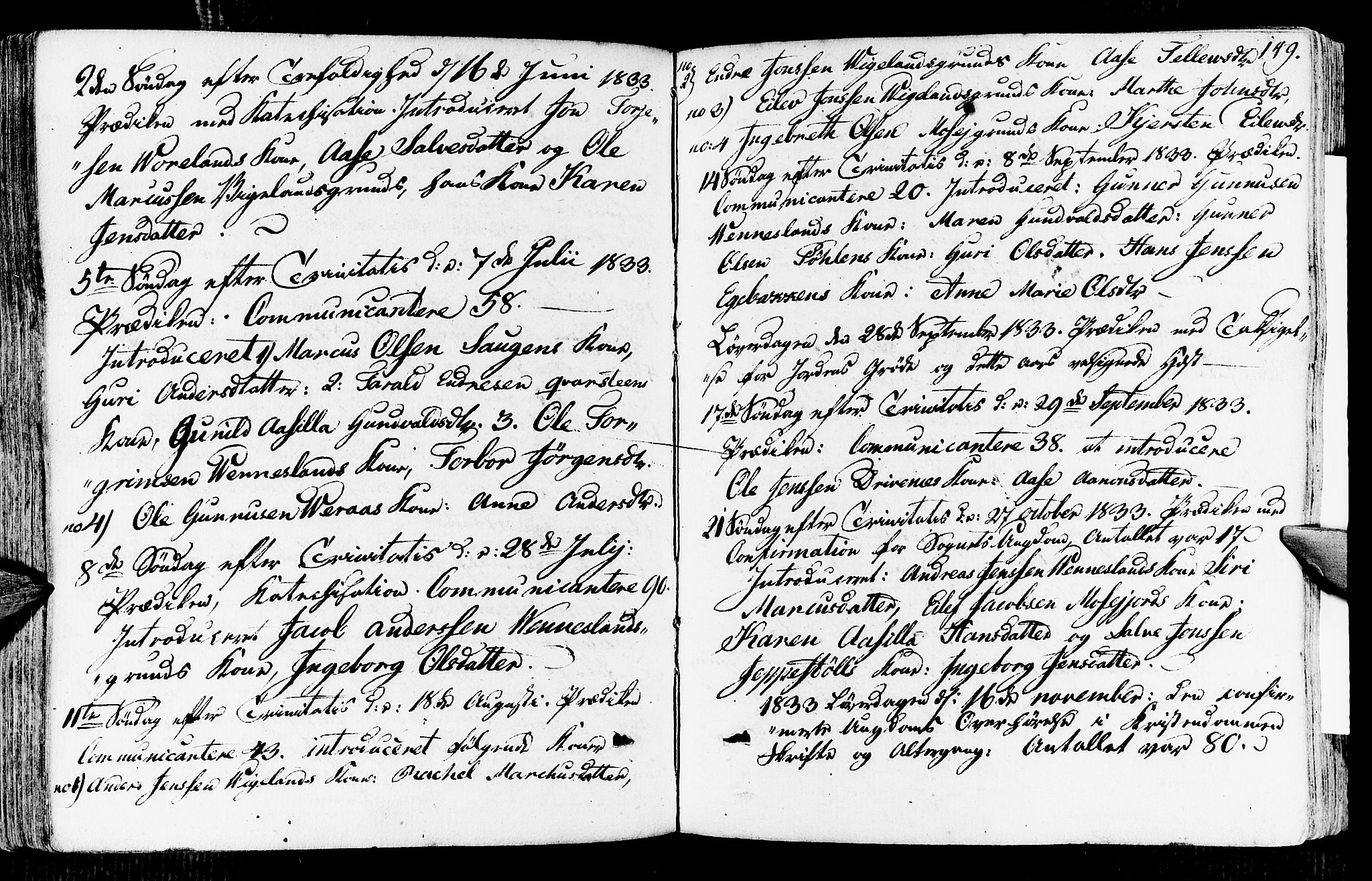 Vennesla sokneprestkontor, AV/SAK-1111-0045/Fa/Fab/L0002: Parish register (official) no. A 2, 1794-1834, p. 149