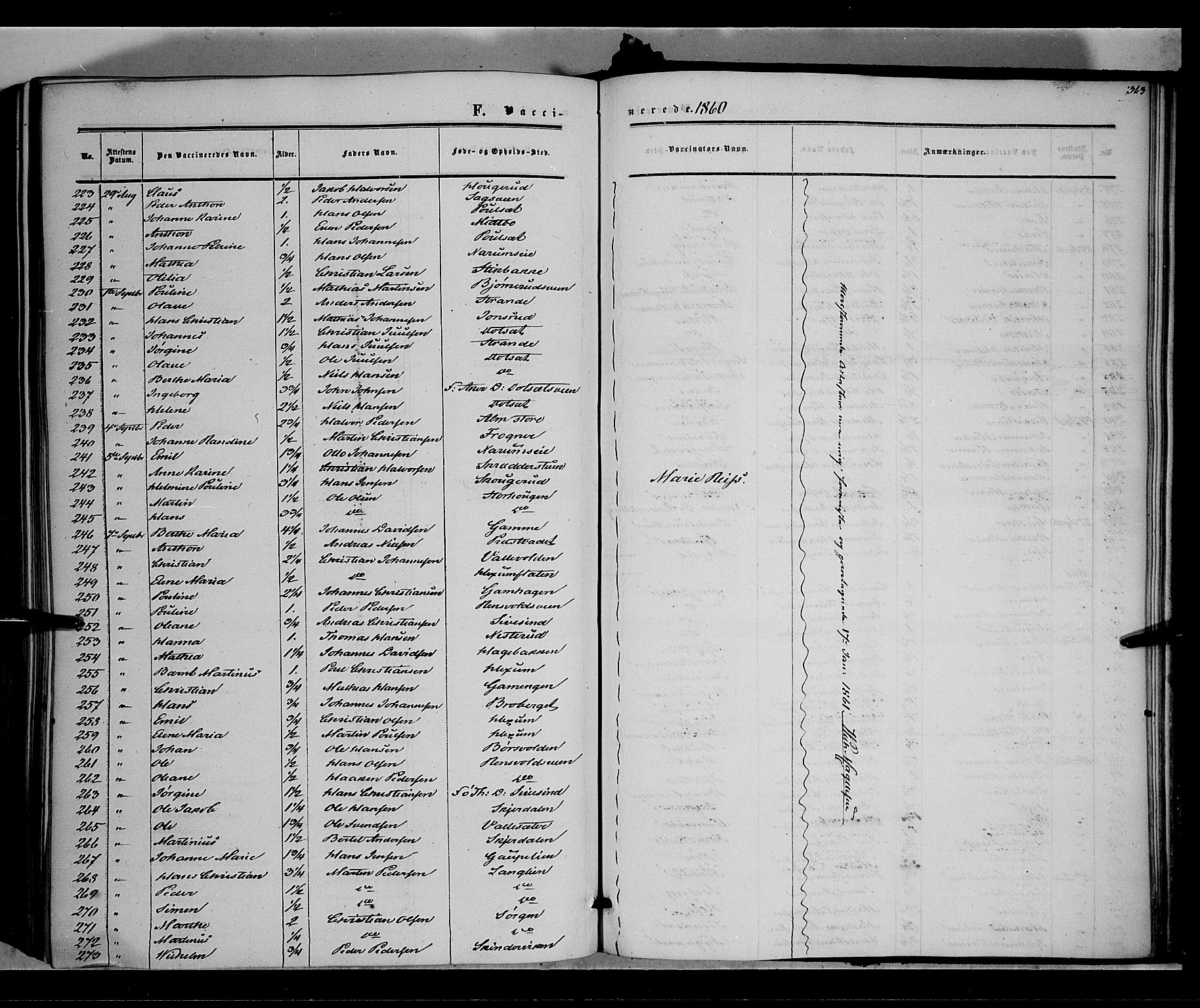 Vestre Toten prestekontor, SAH/PREST-108/H/Ha/Haa/L0006: Parish register (official) no. 6, 1856-1861, p. 363